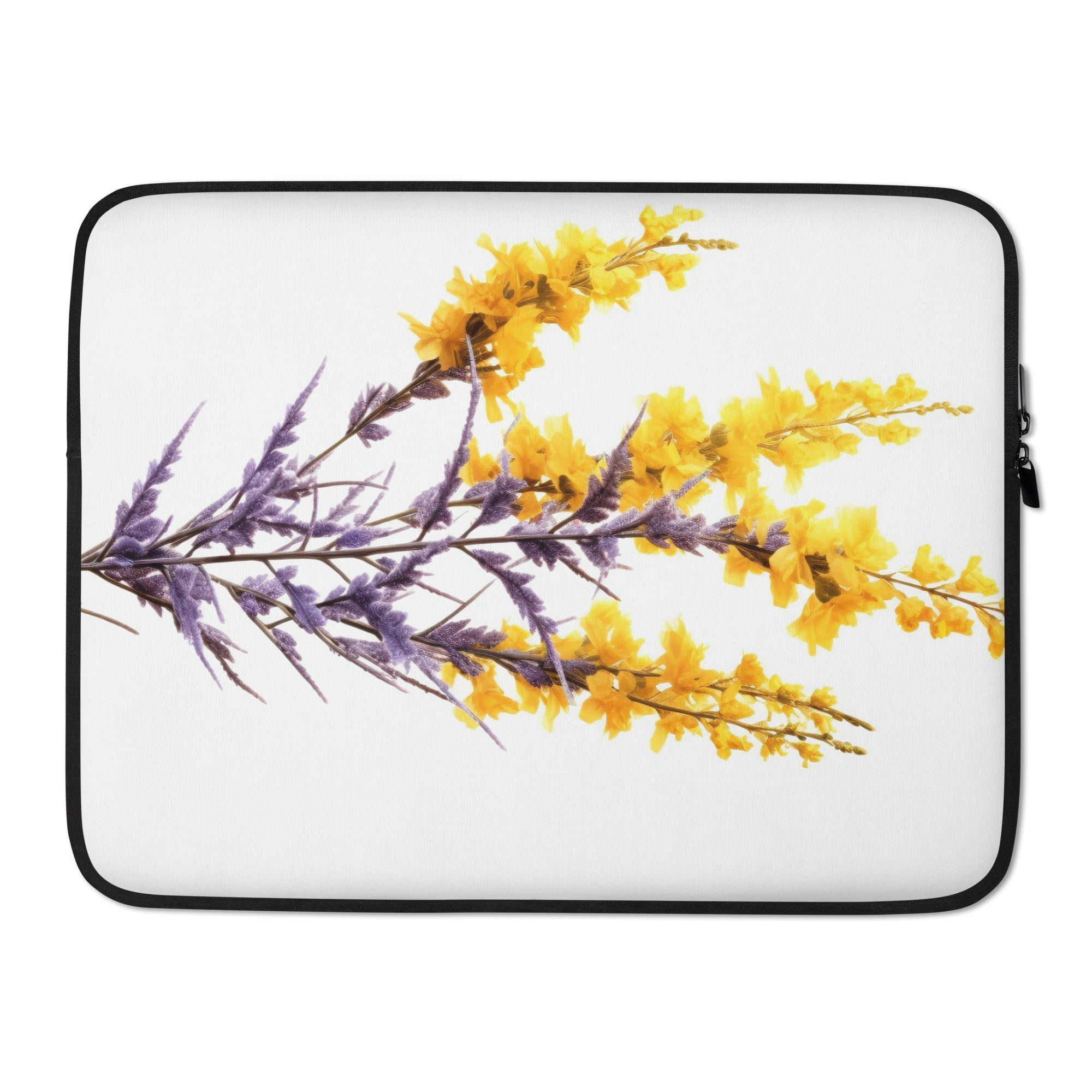 Cotton Lavender Flower Laptop Sleeve by Visual Verse - Image 1