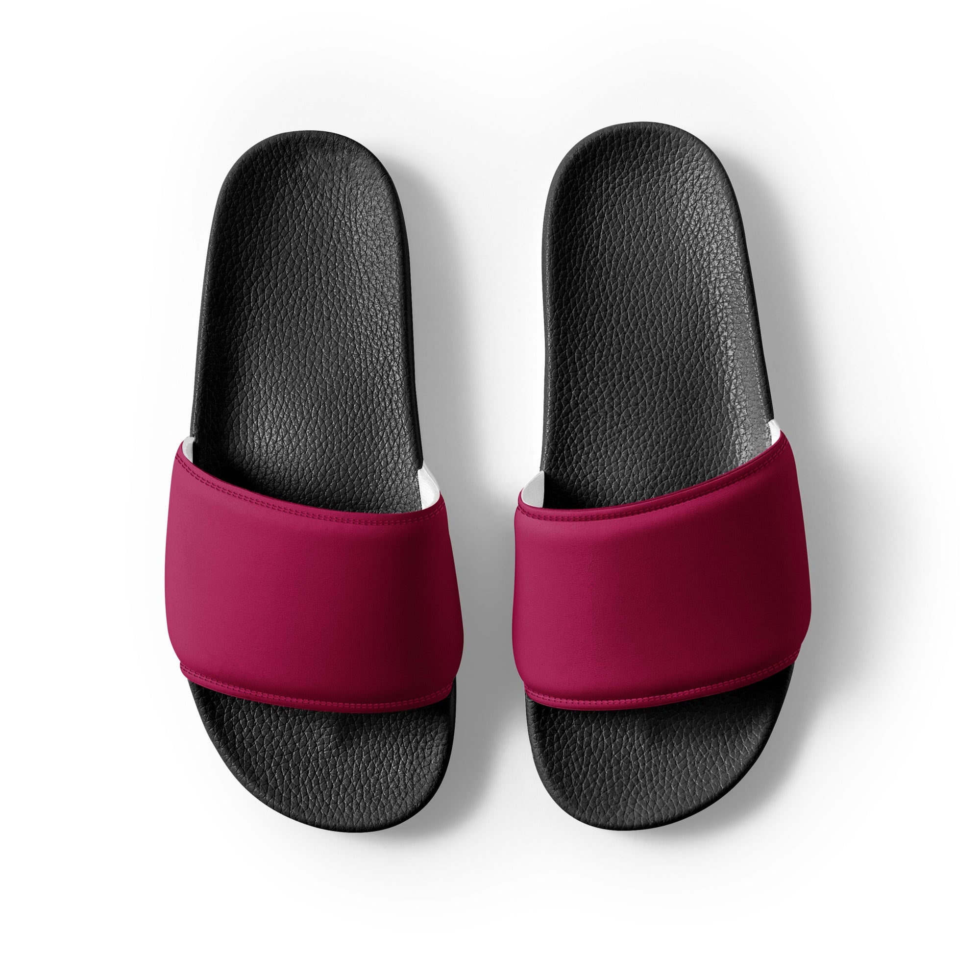 Cranberry Color Men's Slides by Visual Verse - Image 2