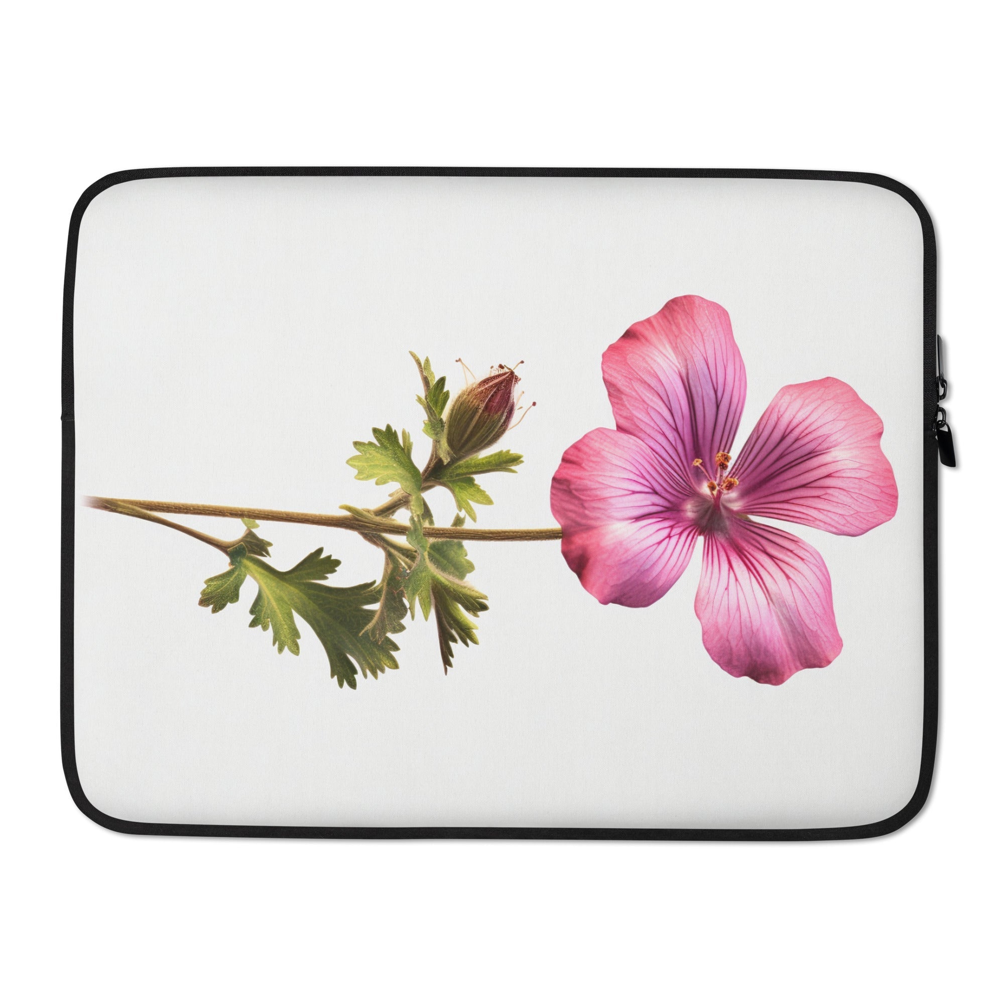 Cranesbill Flower Laptop Sleeve by Visual Verse - Image 1