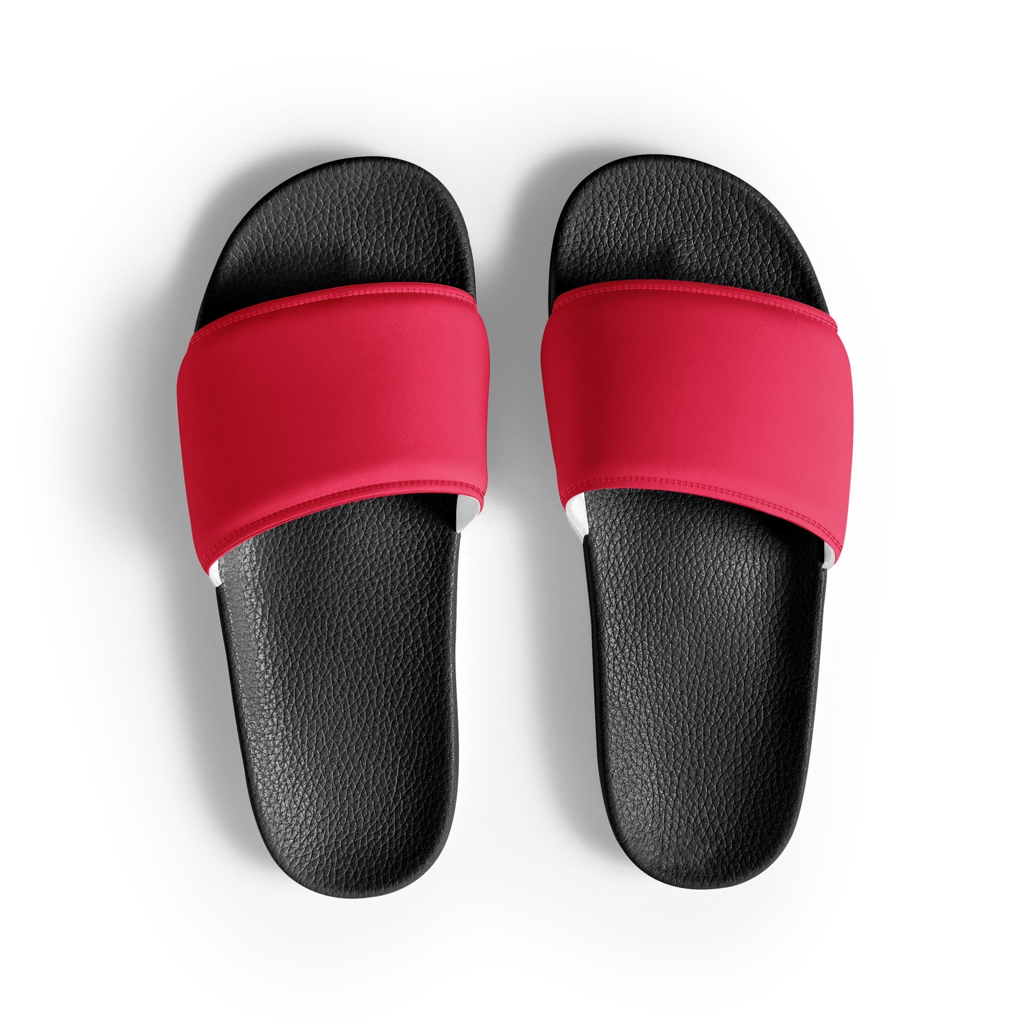 Crayola Red Color Men's Slides by Visual Verse - Image 1