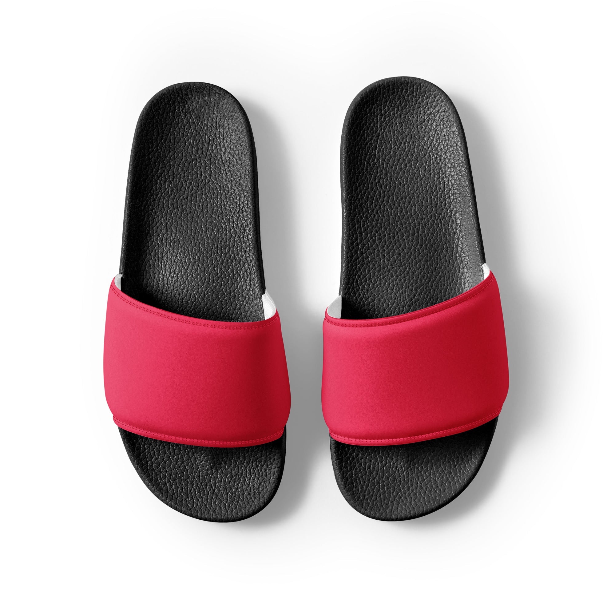 Crayola Red Color Men's Slides by Visual Verse - Image 2