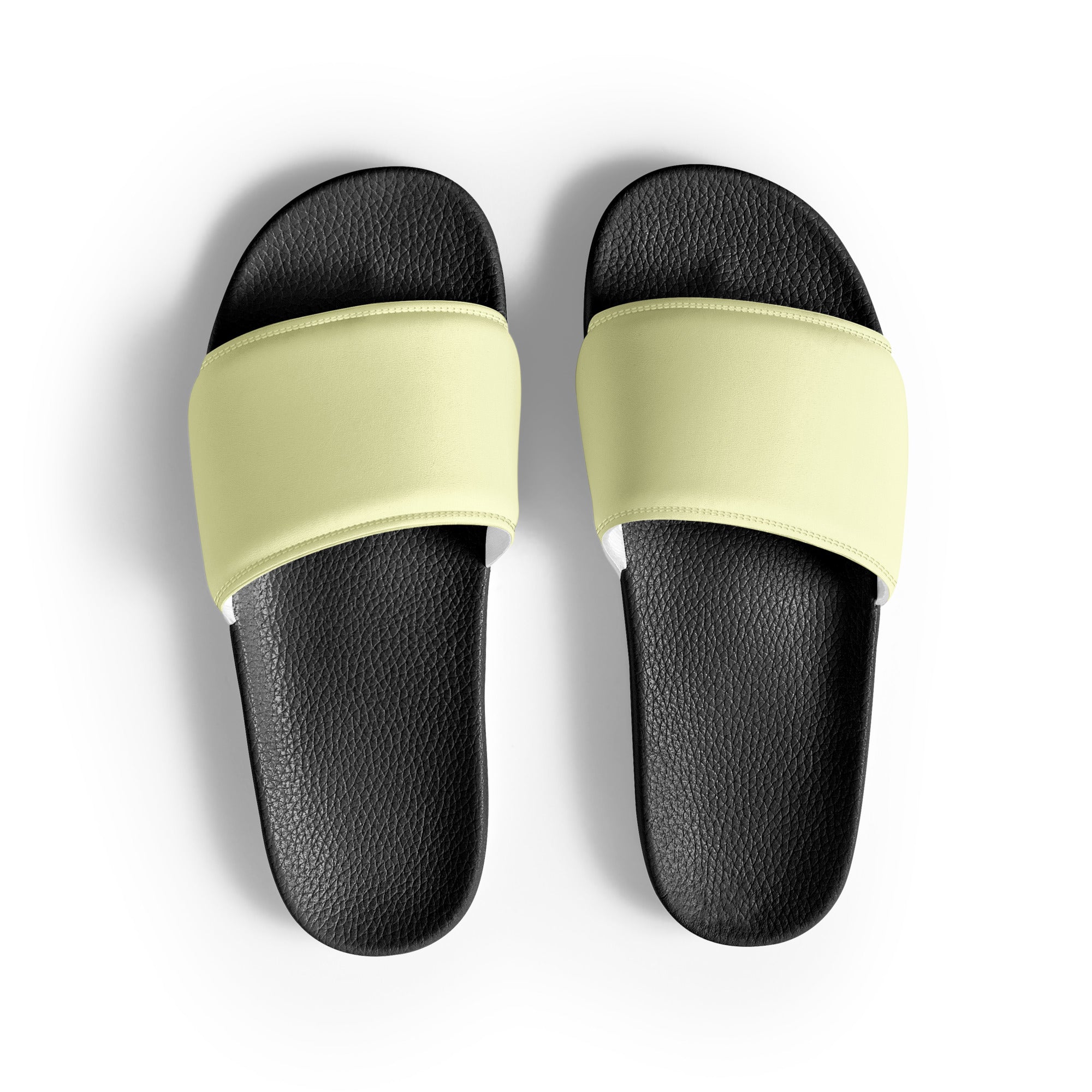 Cream Color Men's Slides by Visual Verse - Image 1