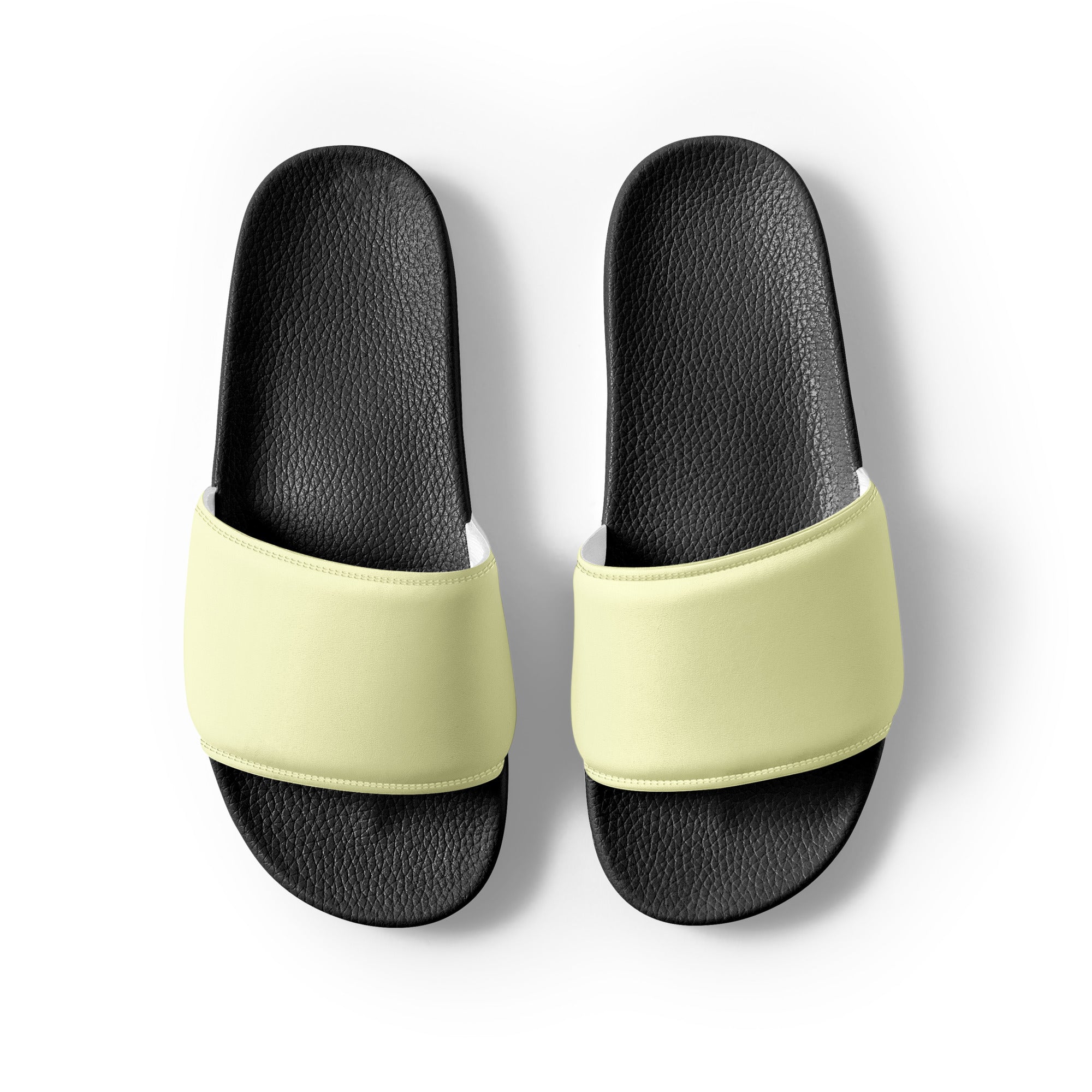 Cream Color Men's Slides by Visual Verse - Image 2