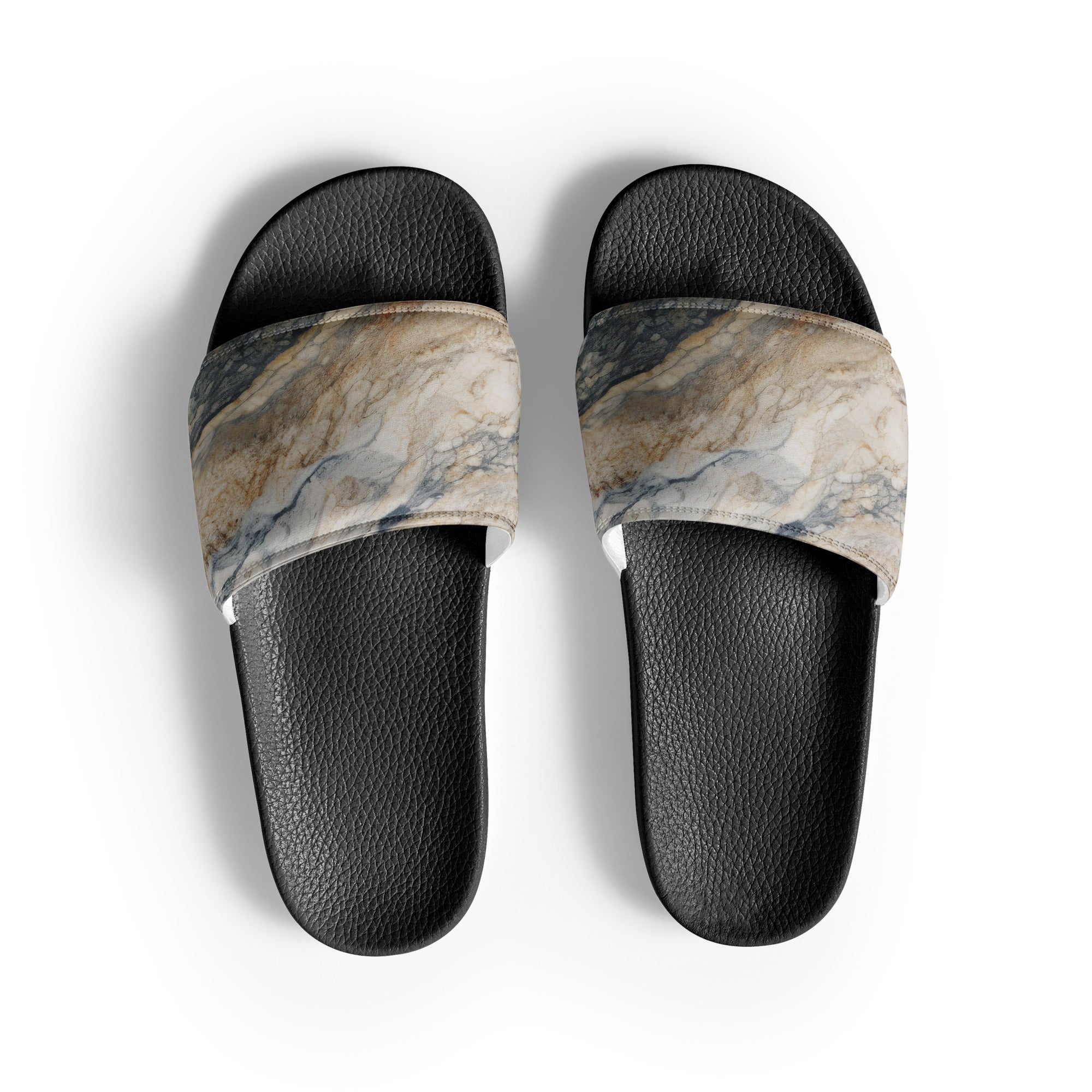 Creamy Granite Men's Slides by Visual Verse - Image 1