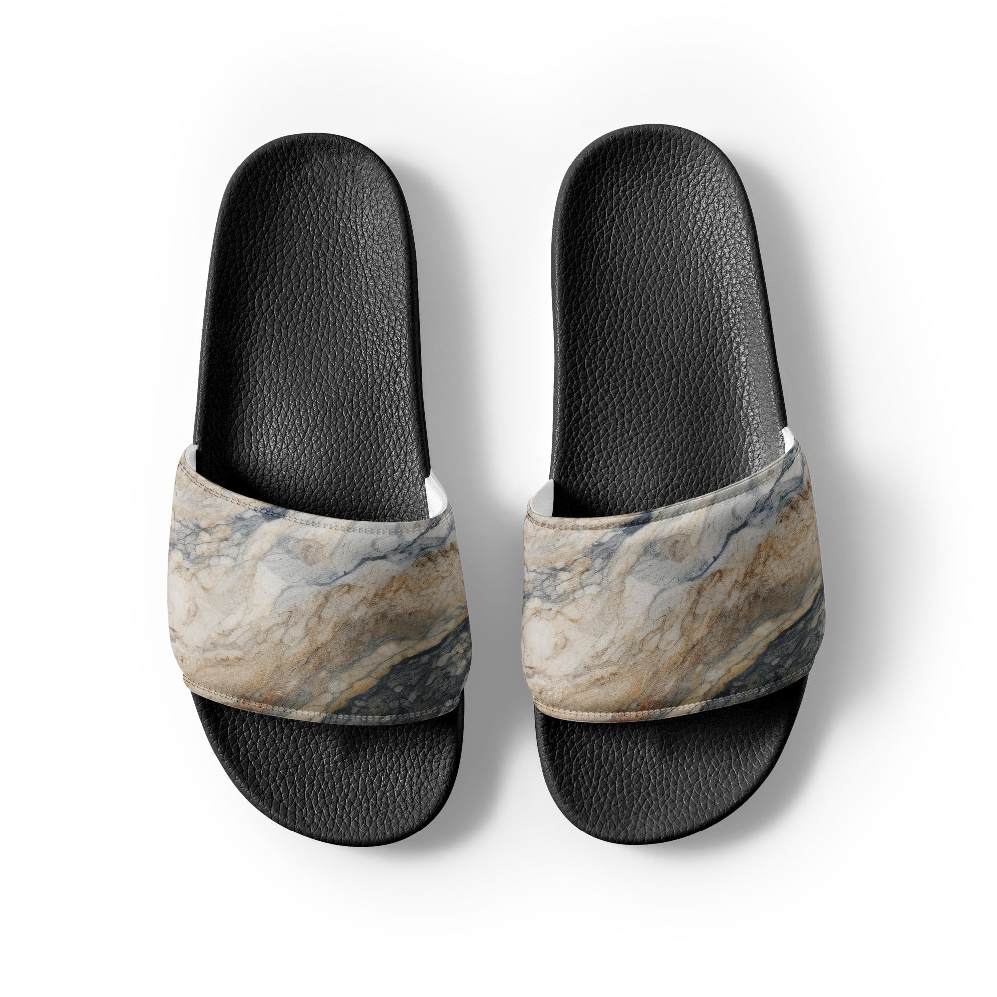 Creamy Granite Men's Slides by Visual Verse - Image 2