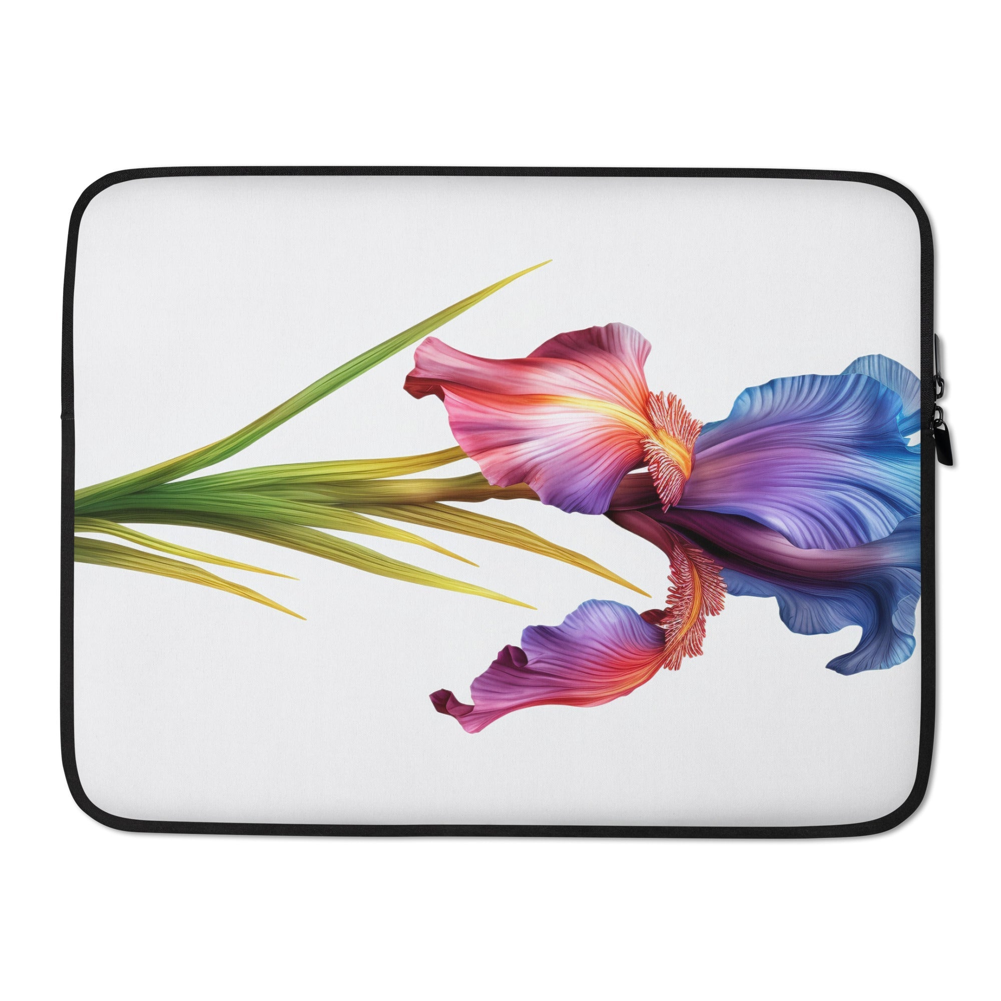 Crested Iris Flower Laptop Sleeve by Visual Verse - Image 1