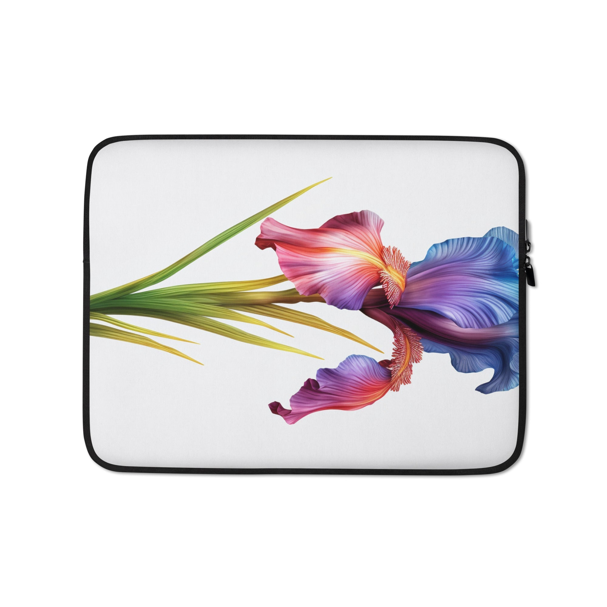 Crested Iris Flower Laptop Sleeve by Visual Verse - Image 2