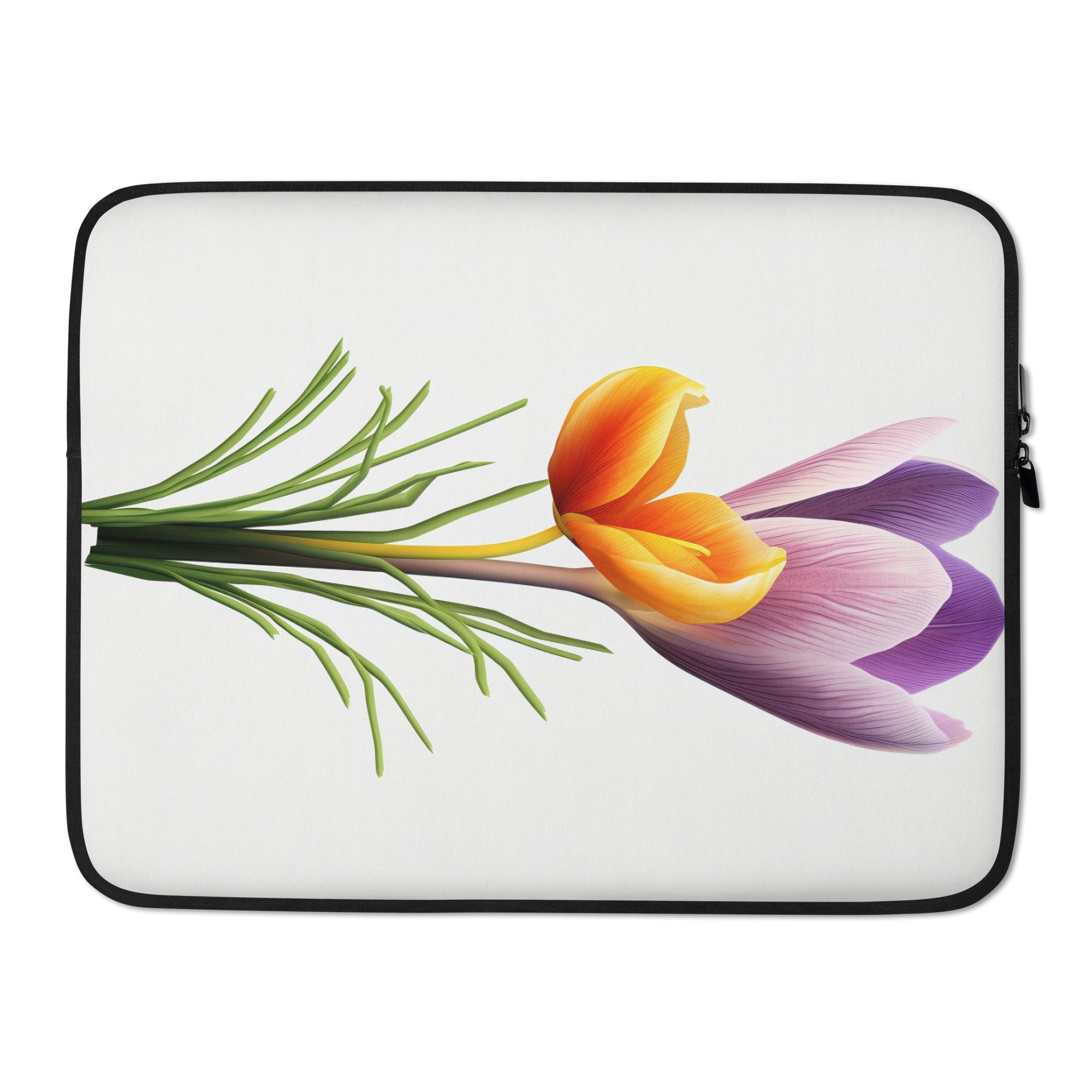 Crocus Flower Laptop Sleeve by Visual Verse - Image 1