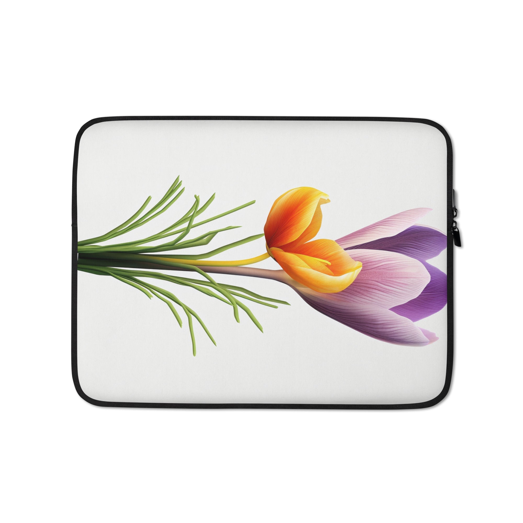 Crocus Flower Laptop Sleeve by Visual Verse - Image 2