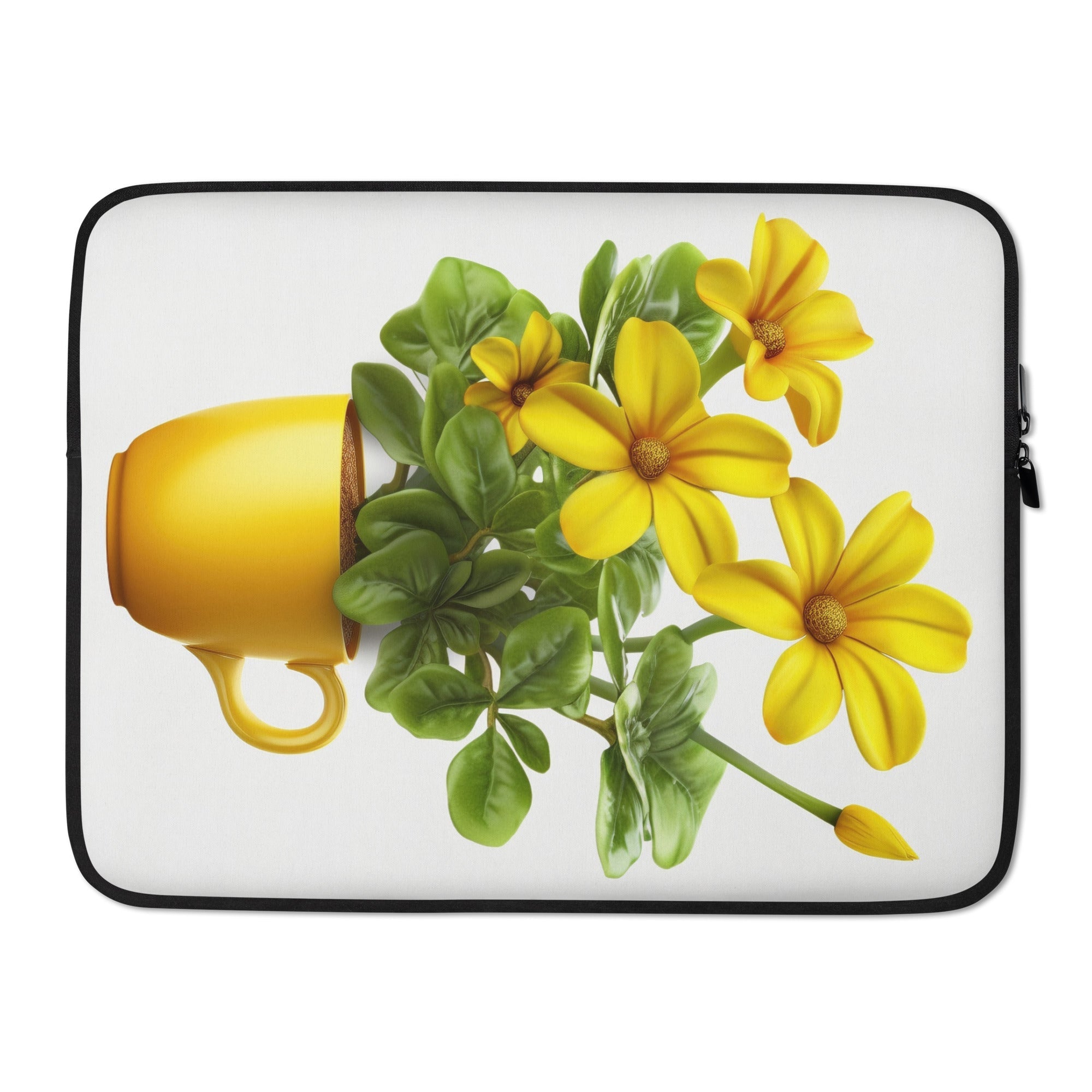 Cup Plant Flower Laptop Sleeve by Visual Verse - Image 1