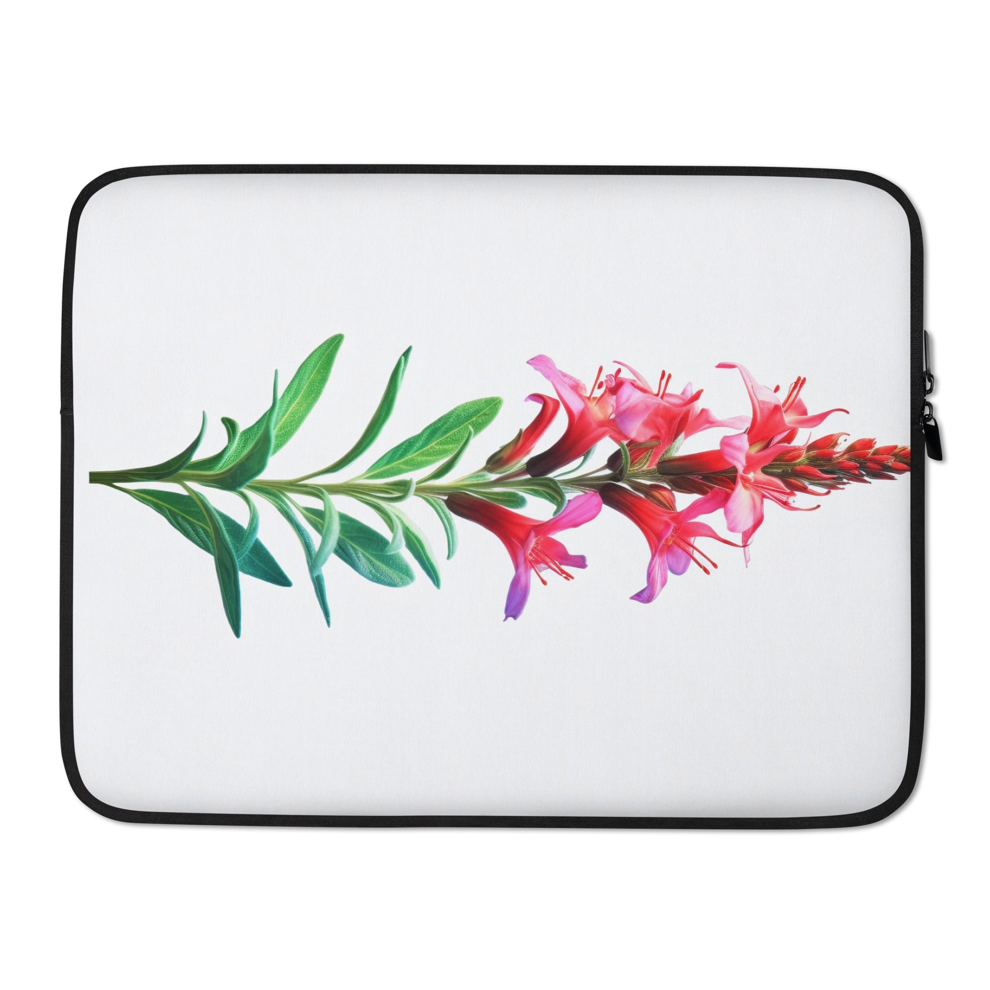 Cuphea Flower Laptop Sleeve by Visual Verse - Image 1