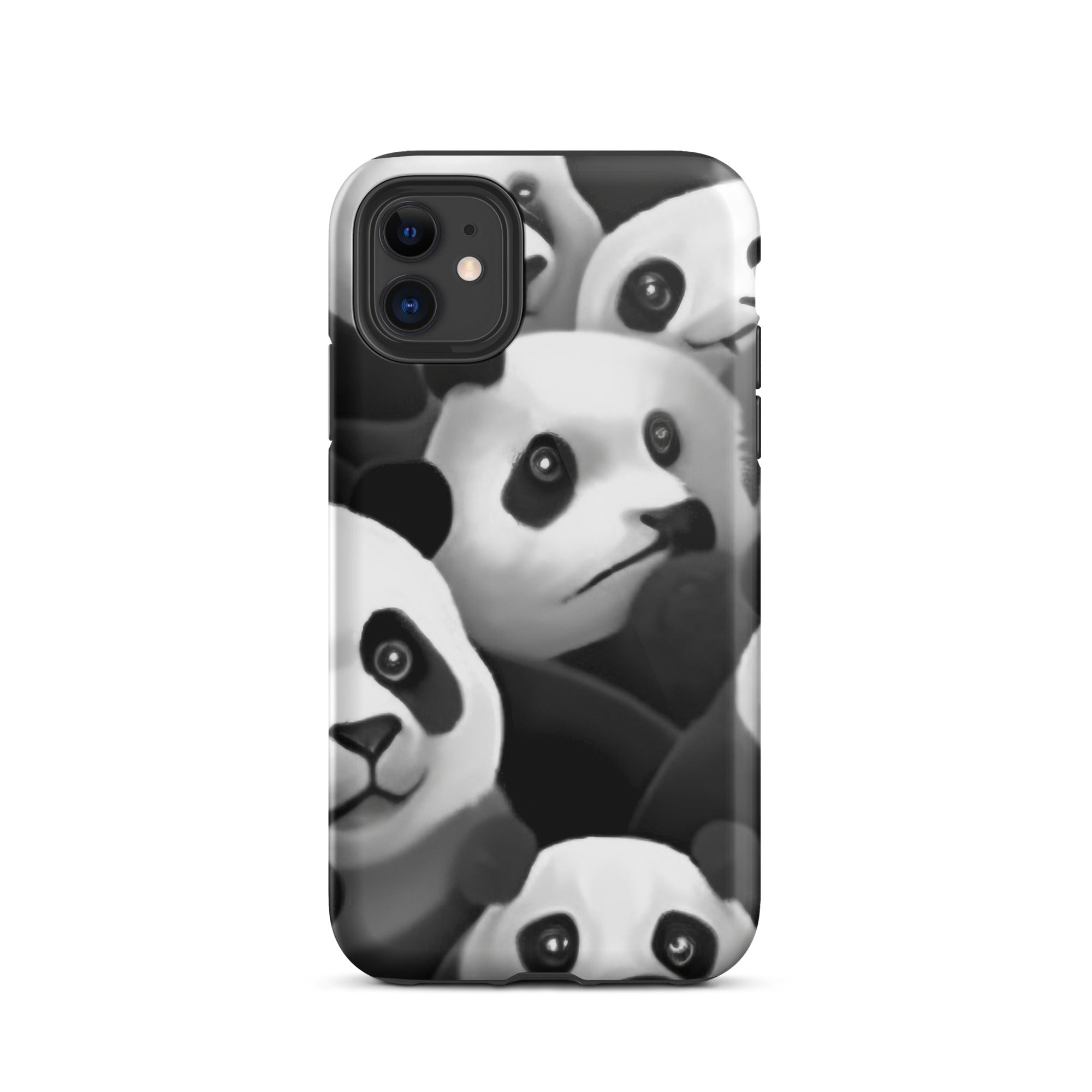 Cute & Playful Panda Faces iPhone Case by Visual Verse - Image 1