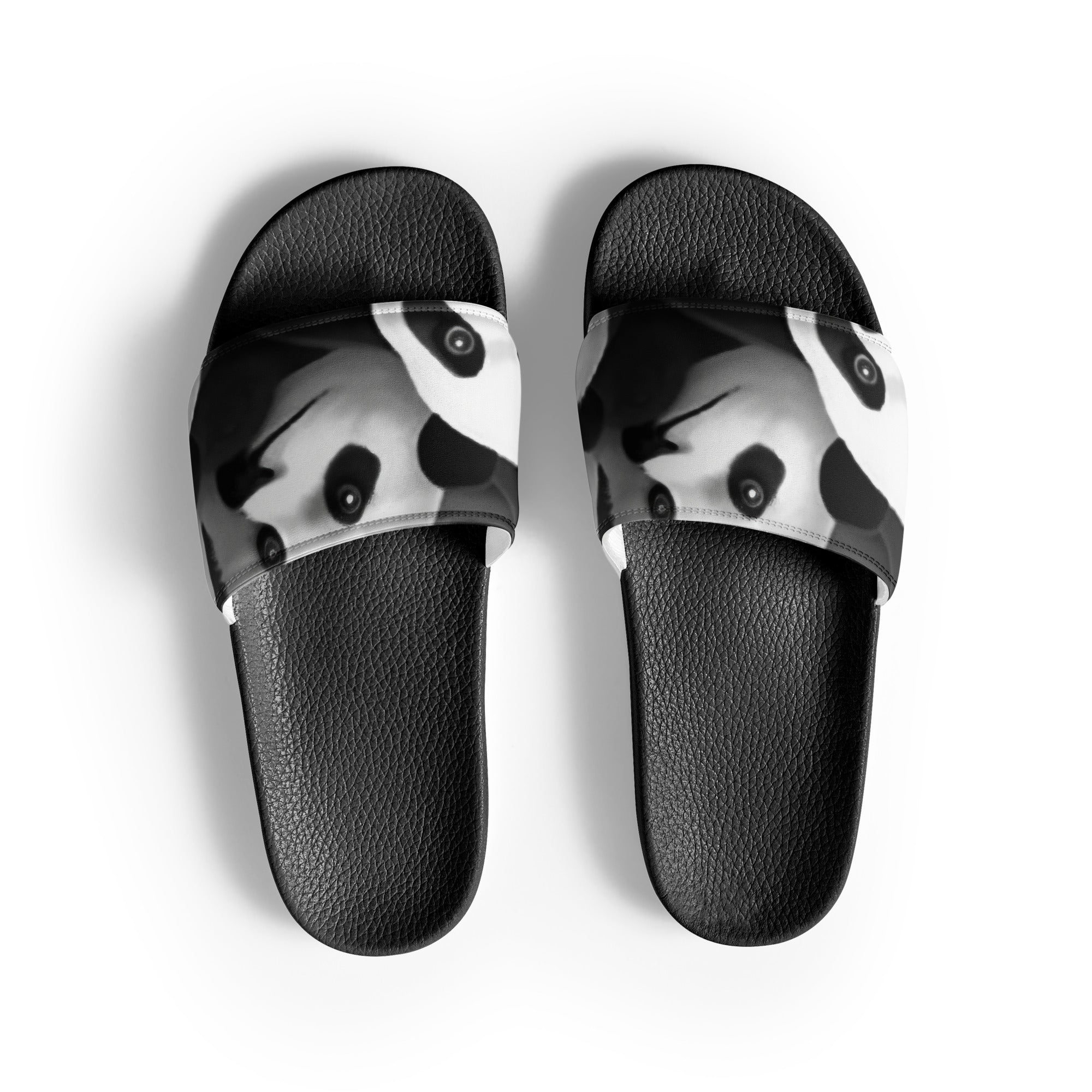 Cute & Playful Panda Faces Men's Slides by Visual Verse - Image 1