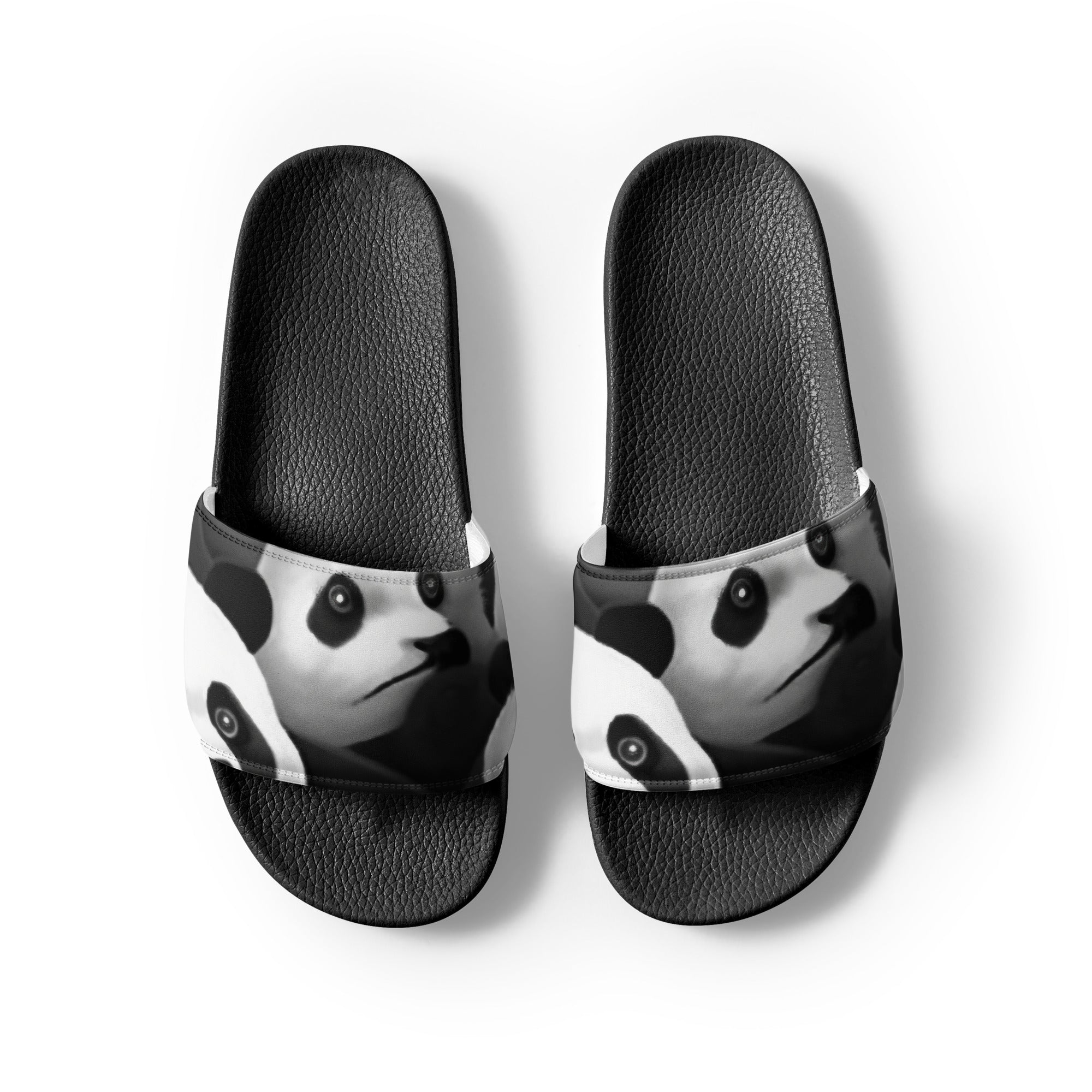 Cute & Playful Panda Faces Men's Slides by Visual Verse - Image 2