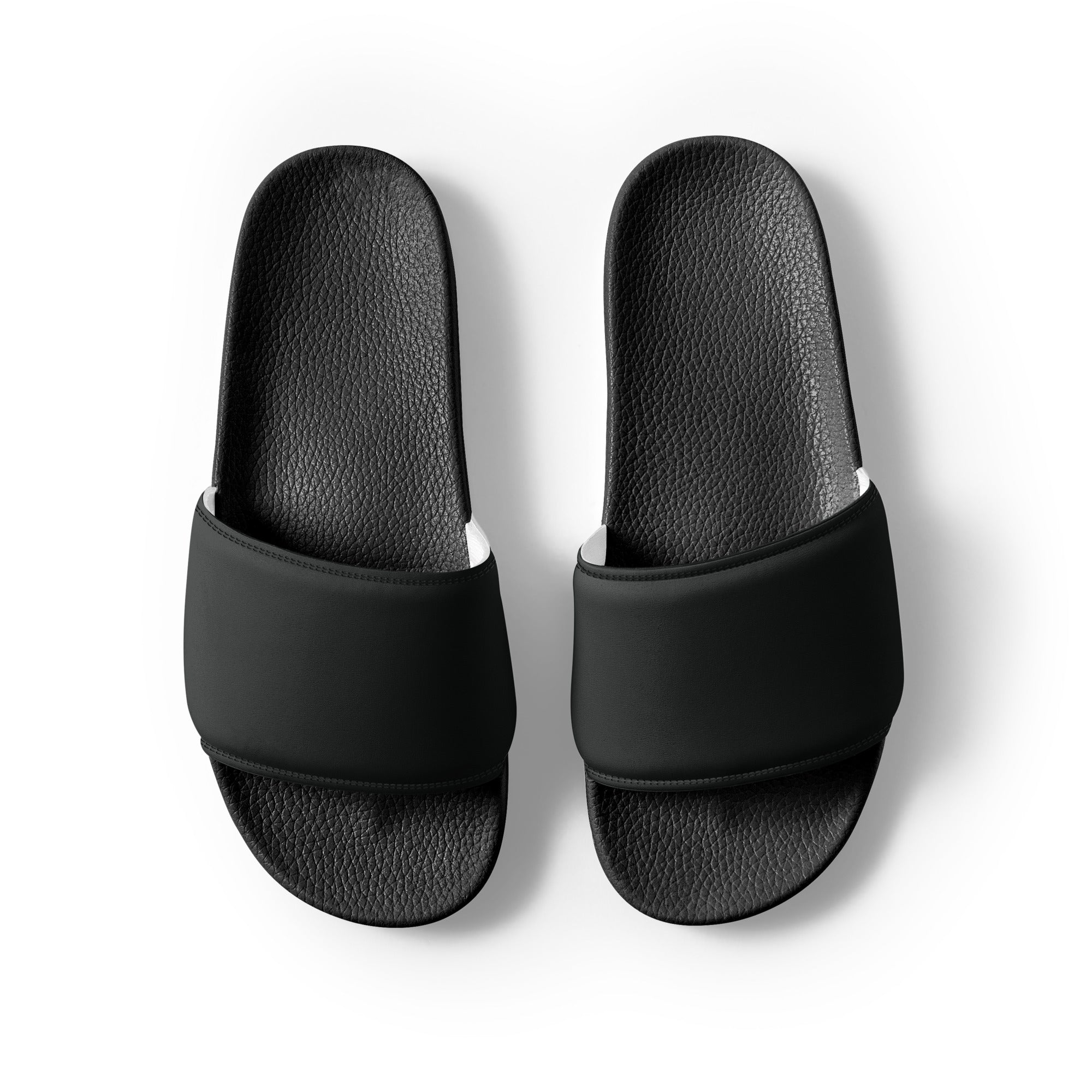 Cyanish Black Color Men's Slides by Visual Verse - Image 2