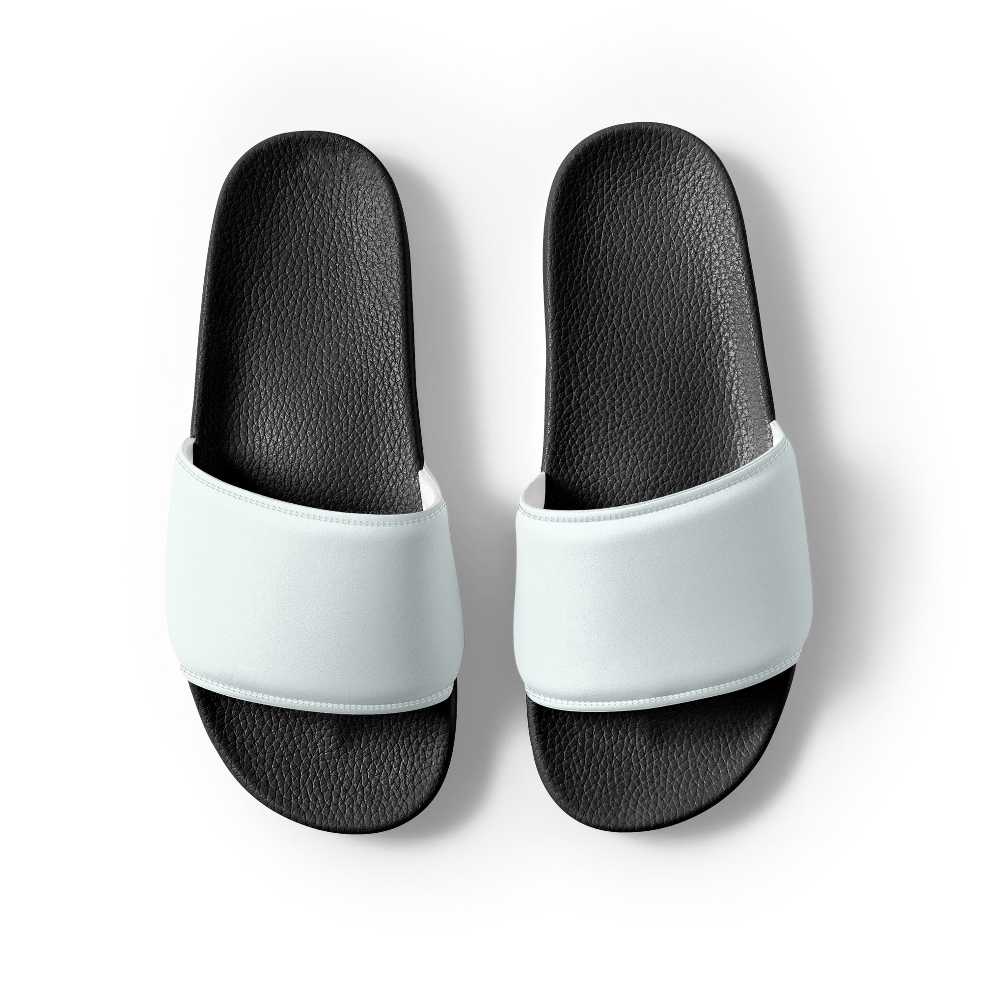 Cyanish White Color Men's Slides by Visual Verse - Image 2