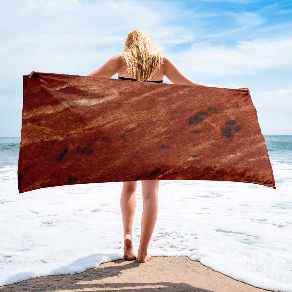 Dakota Mahogany Granite Beach Towel by Visual Verse - Image 2