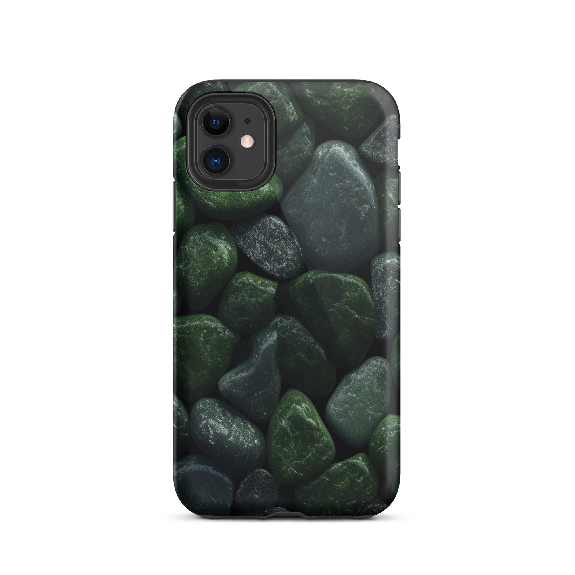 Dark Green Rocks iPhone Case by Visual Verse - Image 1