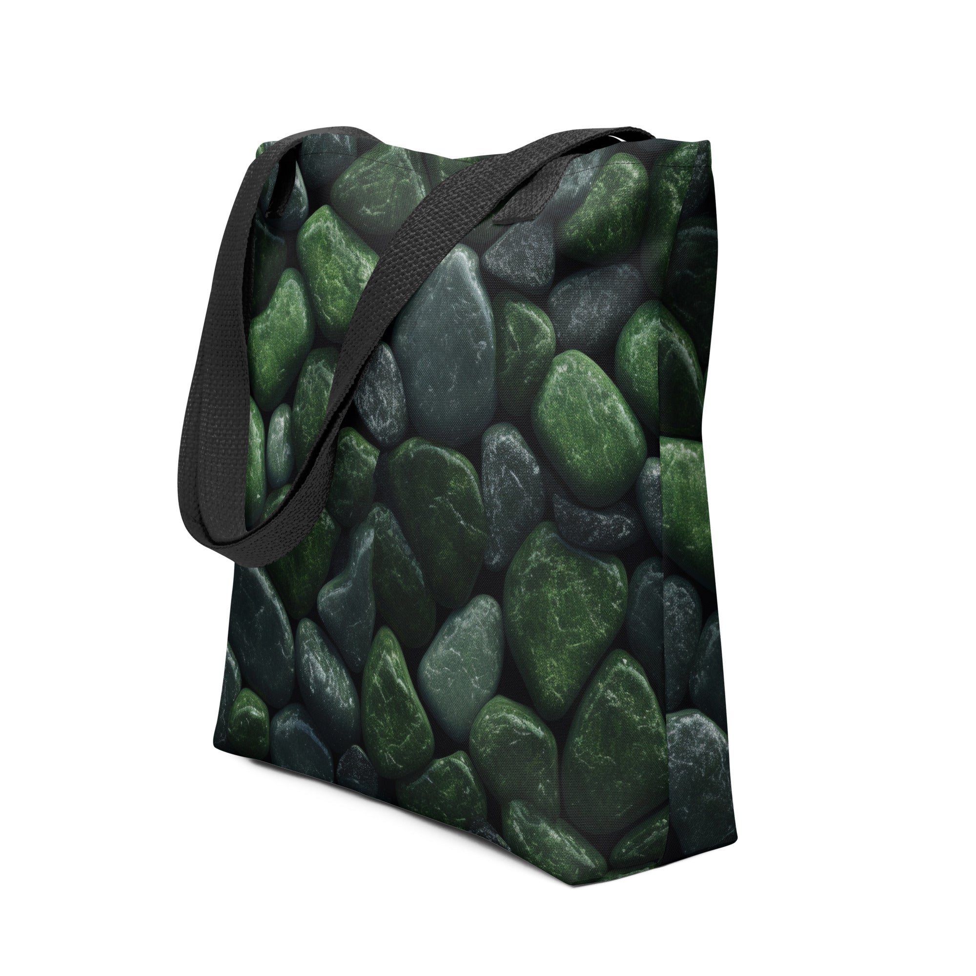 Dark Green Rocks Tote Bag by Visual Verse - Image 1