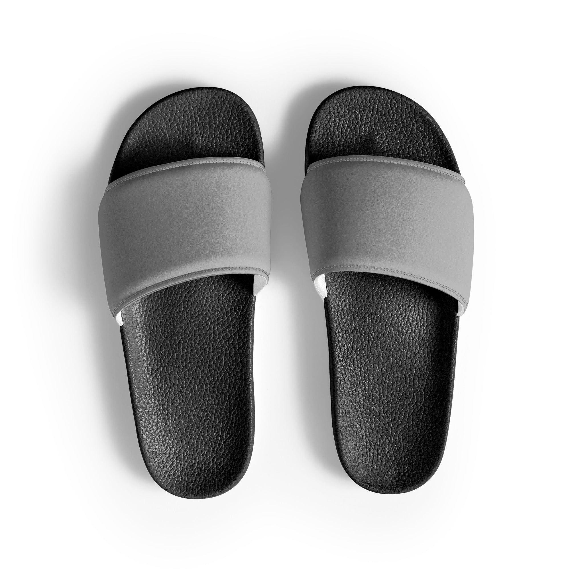 Dark Medium Gray Color Men's Slides by Visual Verse - Image 1