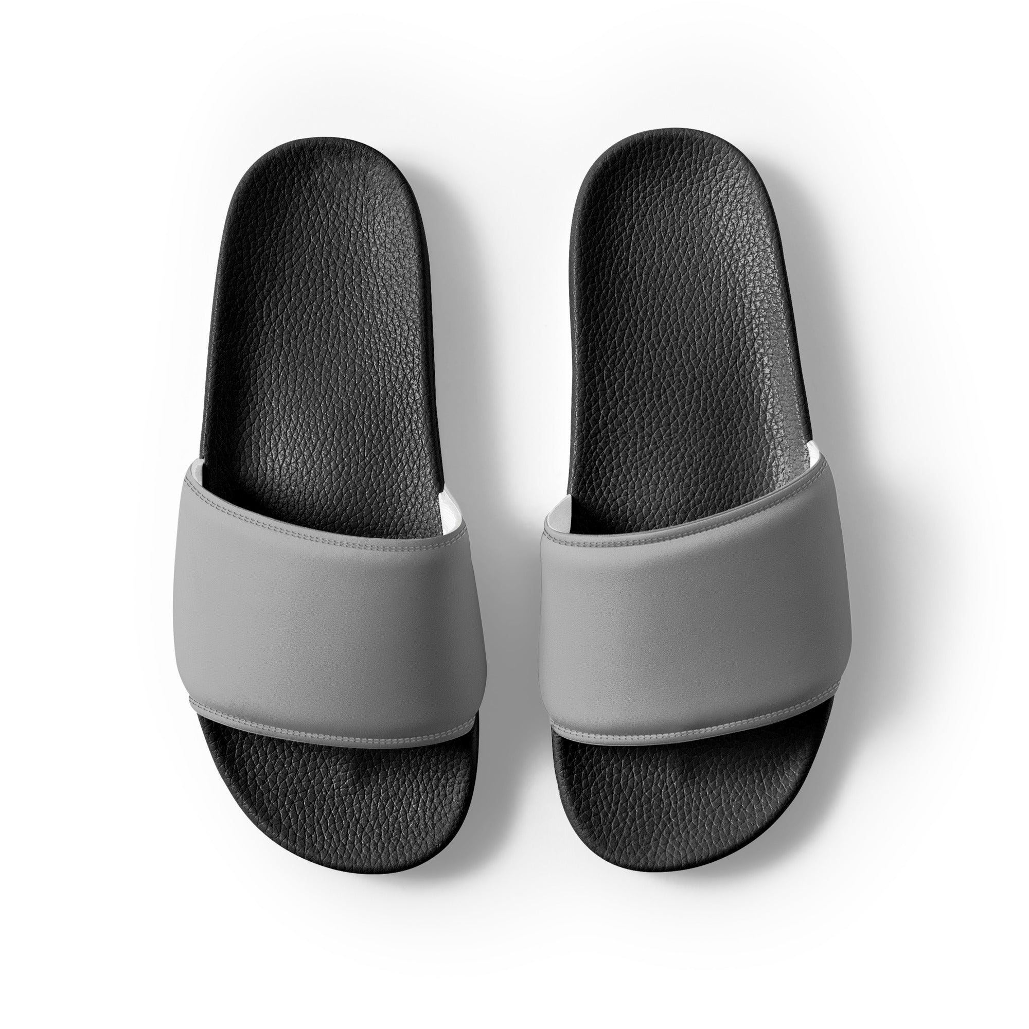 Dark Medium Gray Color Men's Slides by Visual Verse - Image 2