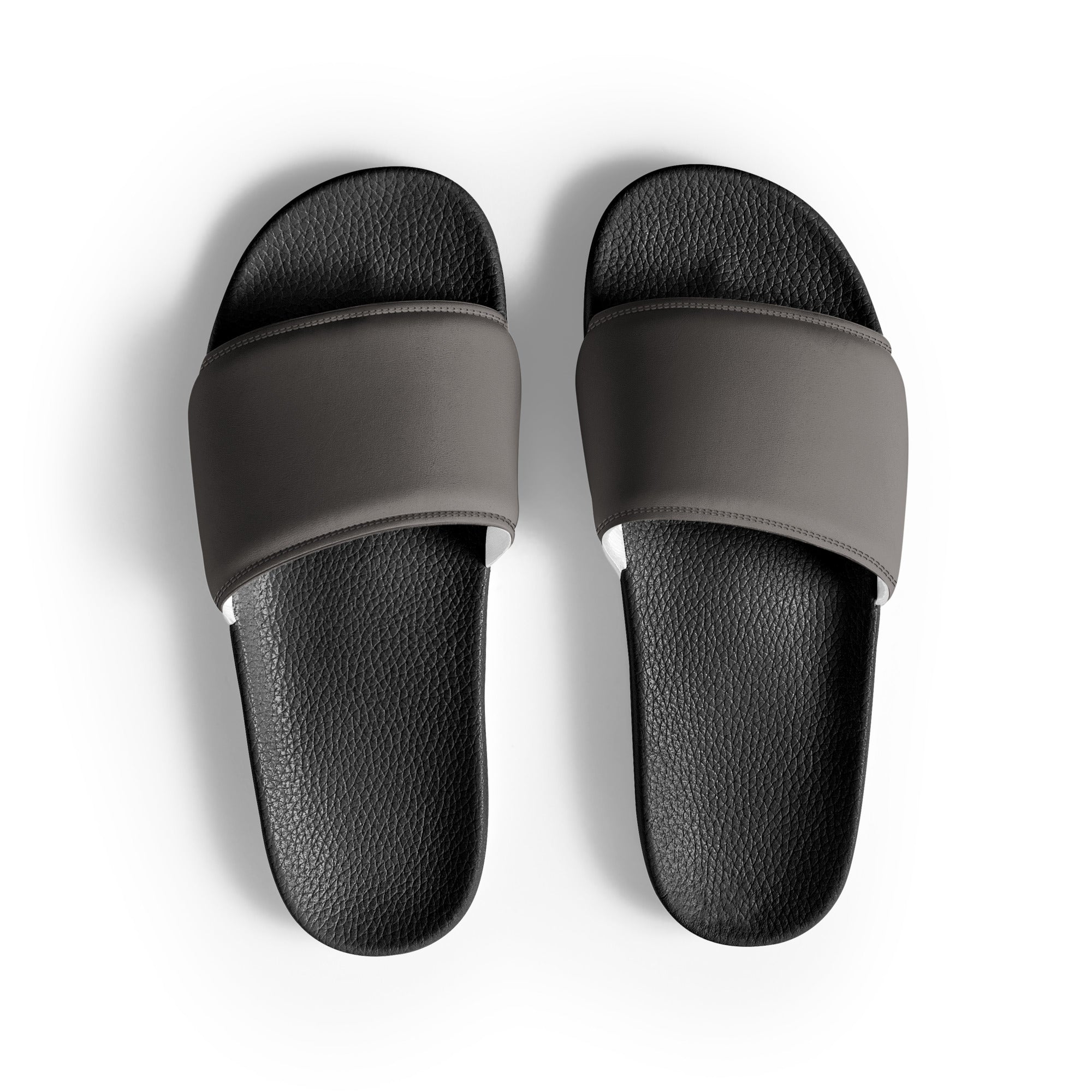 Dark Silver Color Men's Slides by Visual Verse - Image 1