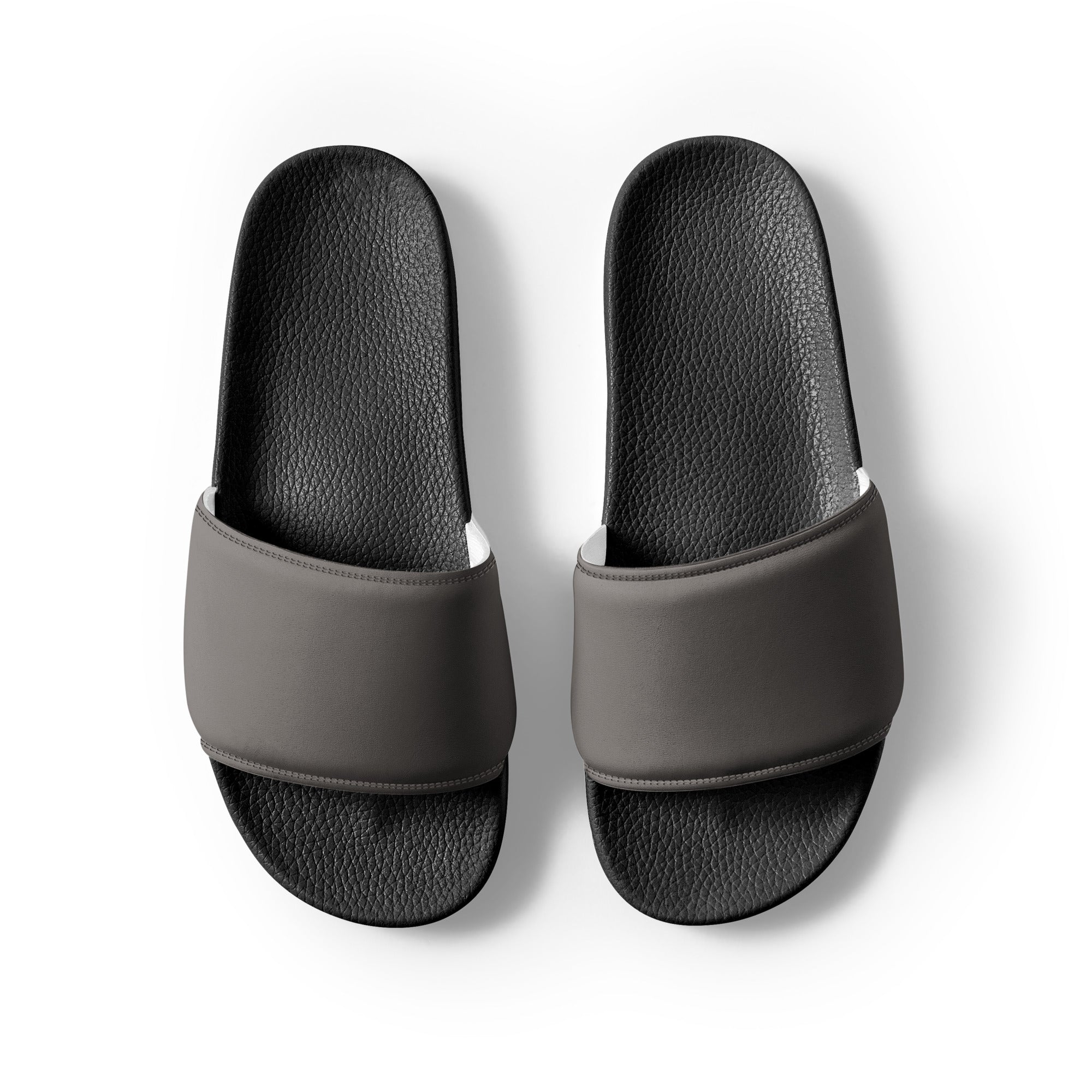 Dark Silver Color Men's Slides by Visual Verse - Image 2