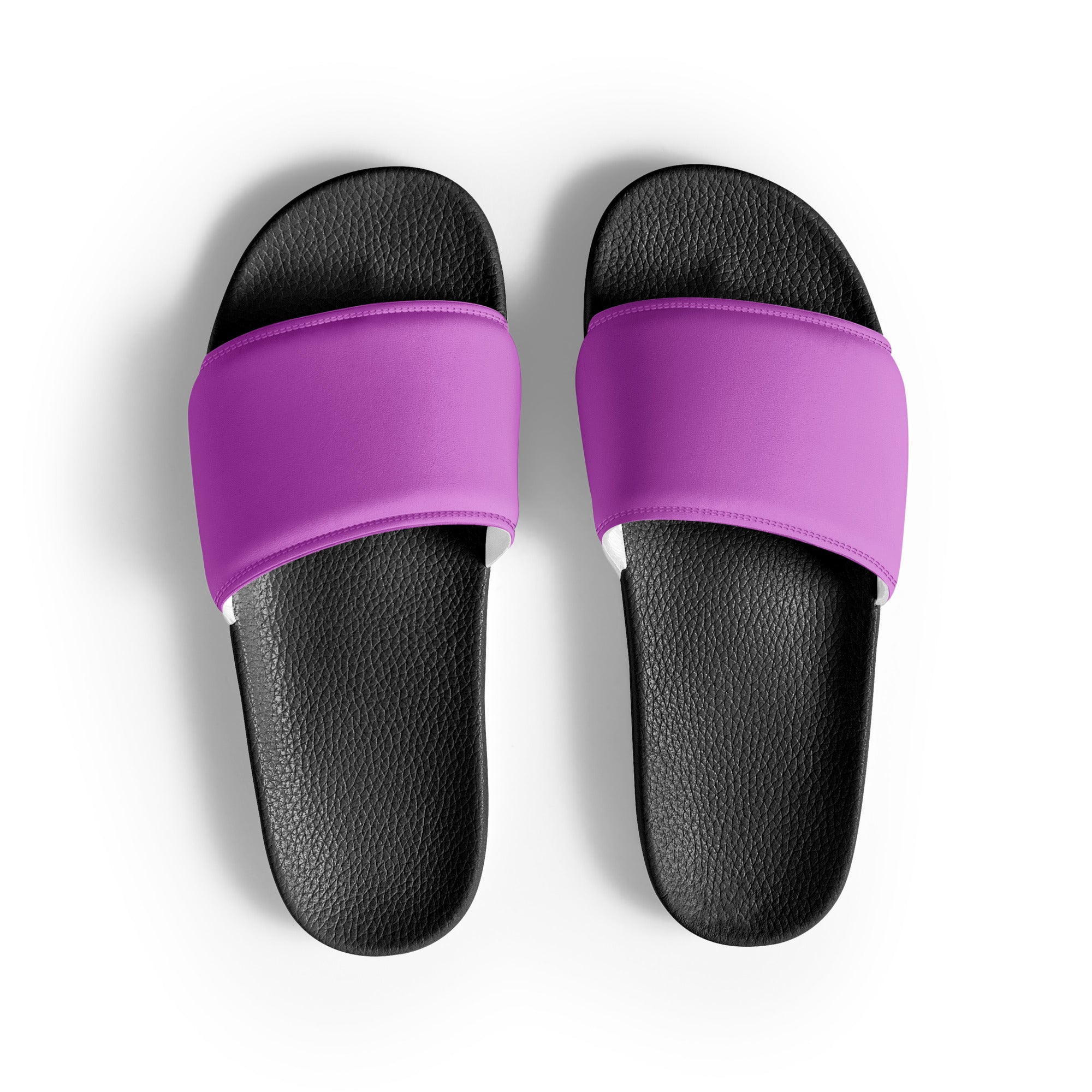 Deep Mauve Color Men's Slides by Visual Verse - Image 1