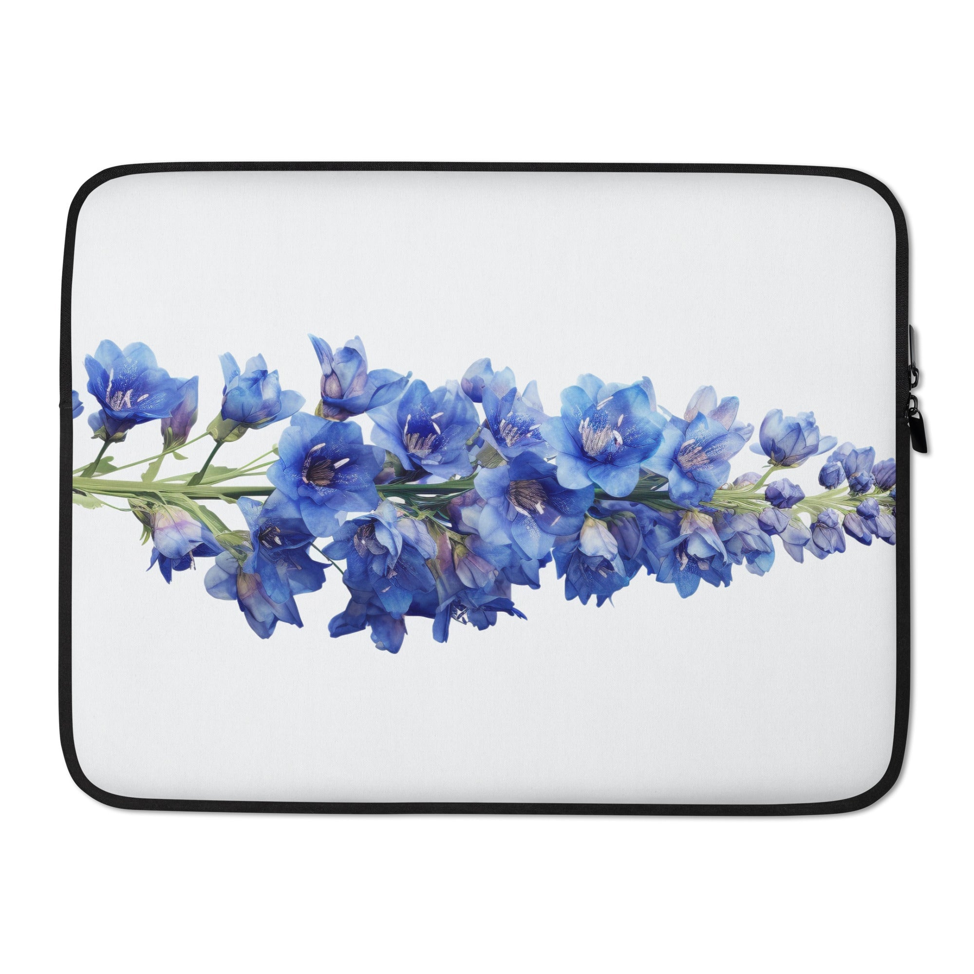 Delphinium Flower Laptop Sleeve by Visual Verse - Image 1