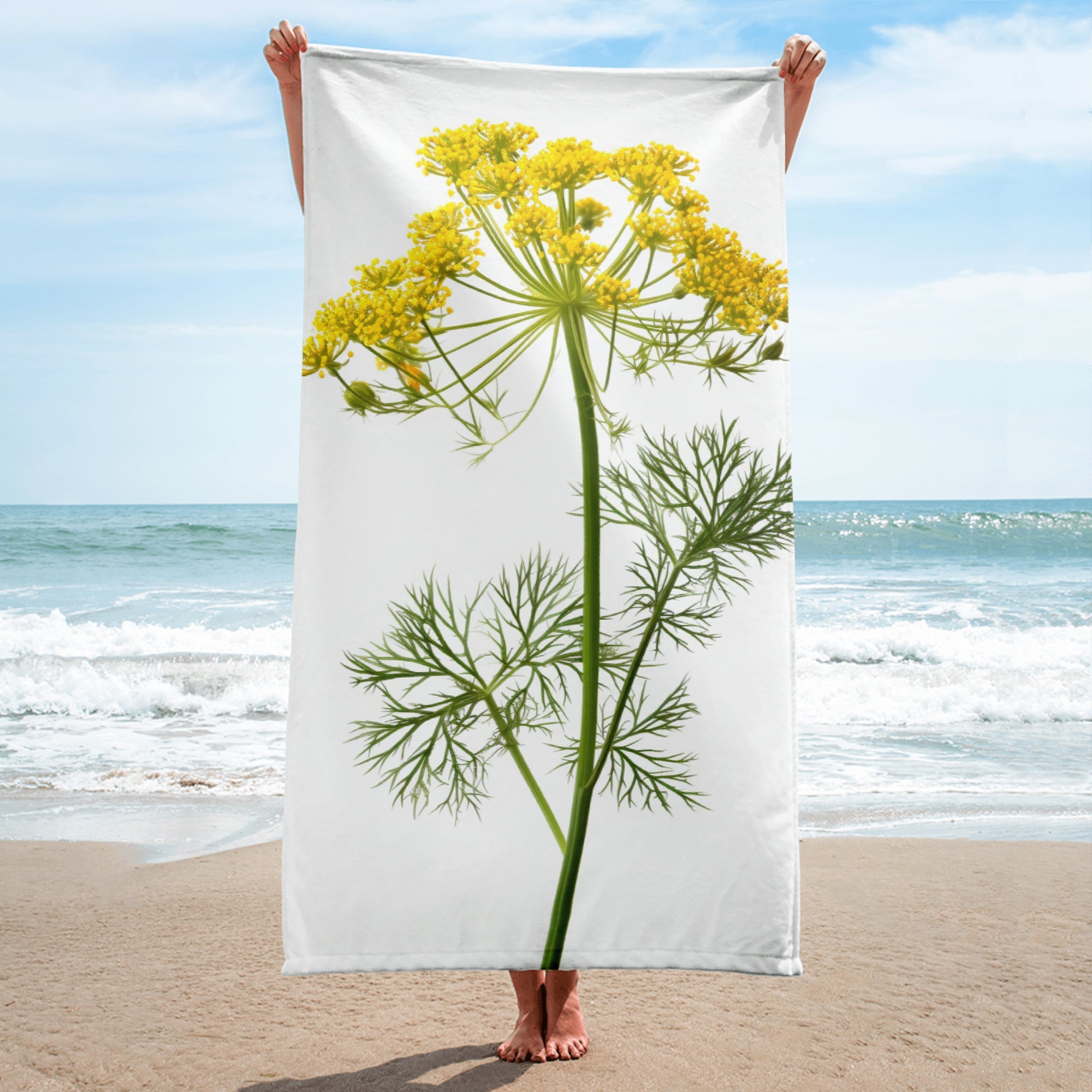 Dill Flower Beach Towel by Visual Verse - Image 1