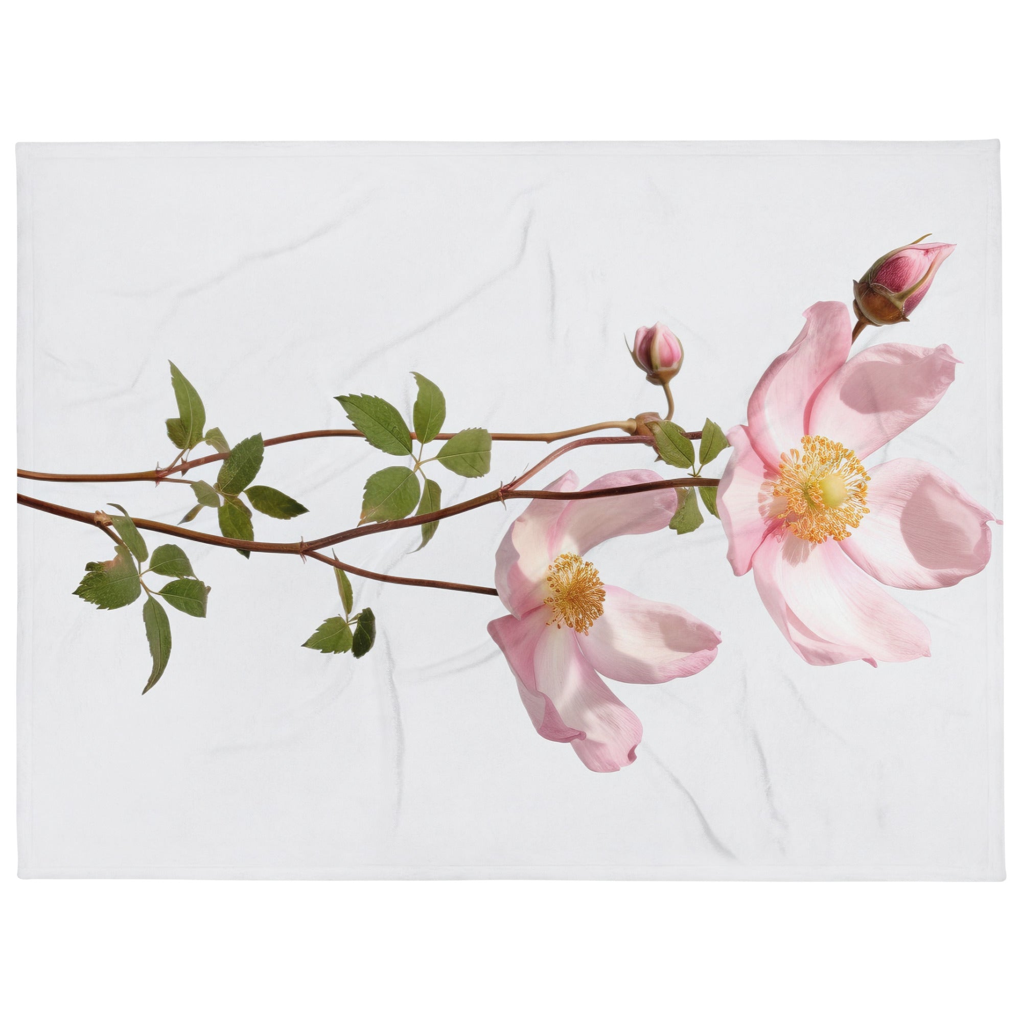 Dog Rose Flower Blanket by Visual Verse - Image 1