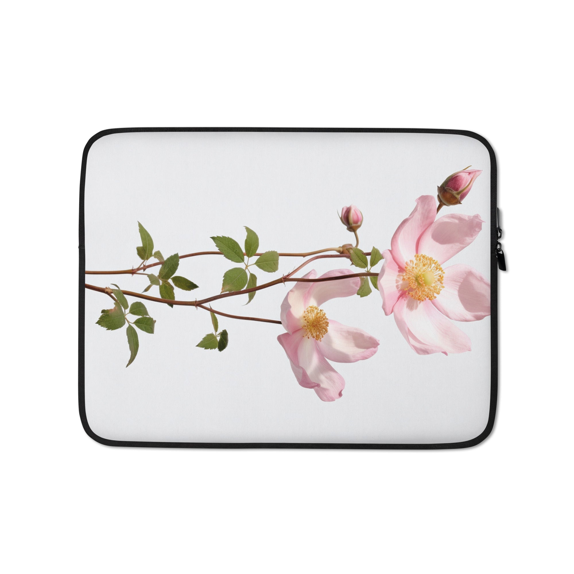 Dog Rose Flower Laptop Sleeve by Visual Verse - Image 2