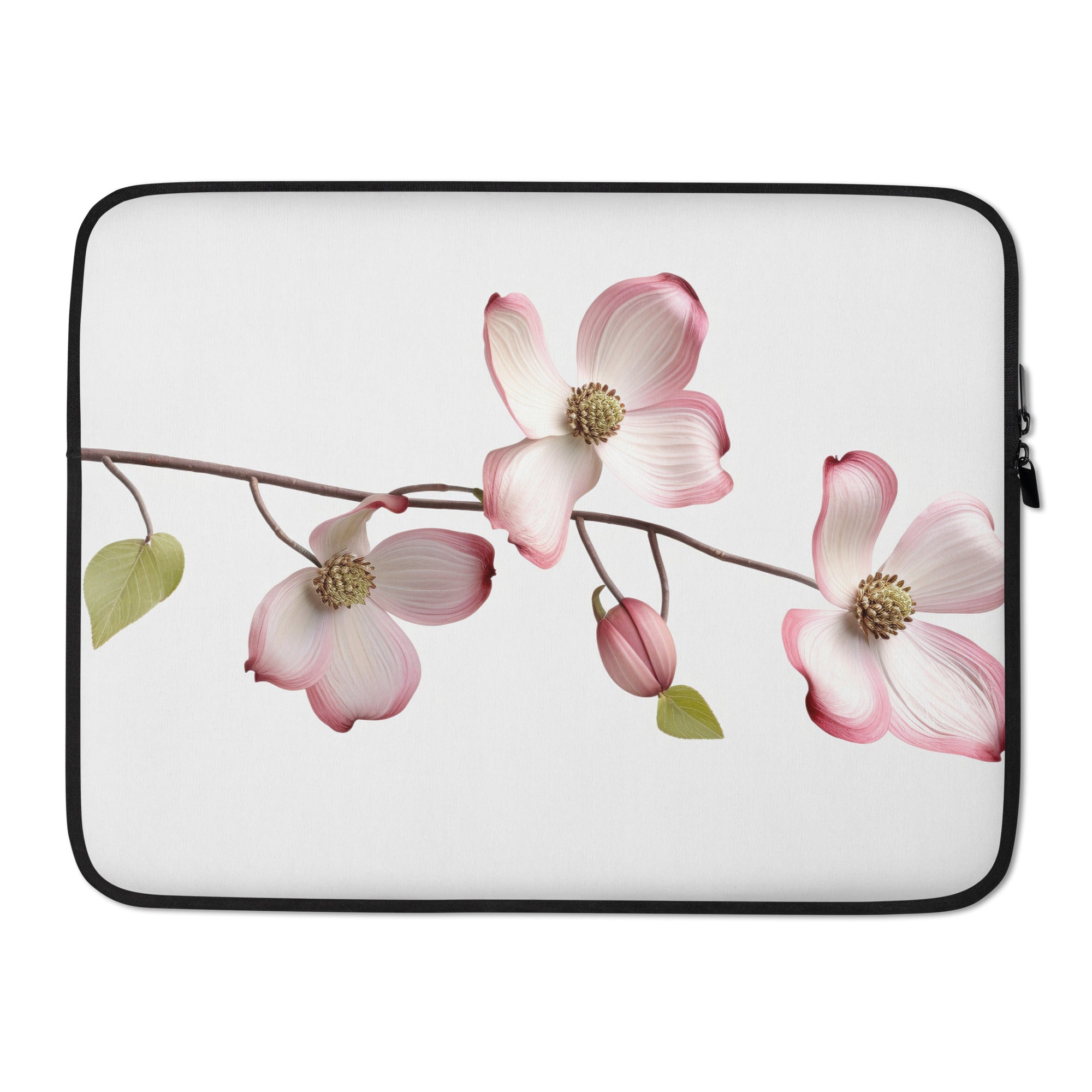 Dogwood Flower Laptop Sleeve by Visual Verse - Image 1