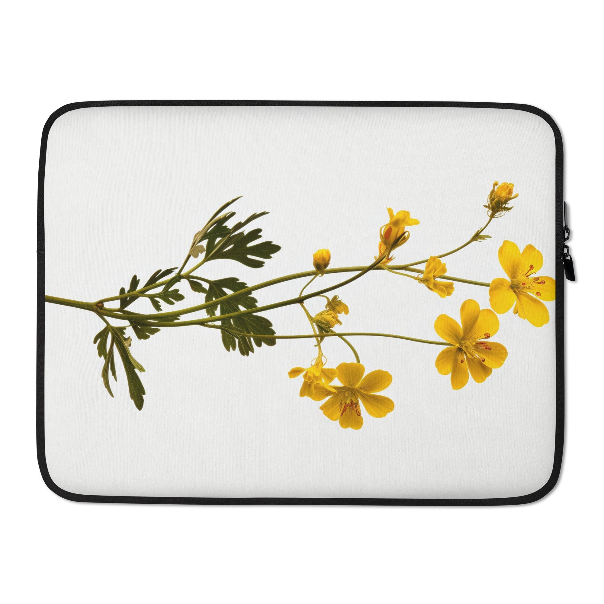 Draba Flower Laptop Sleeve by Visual Verse - Image 1