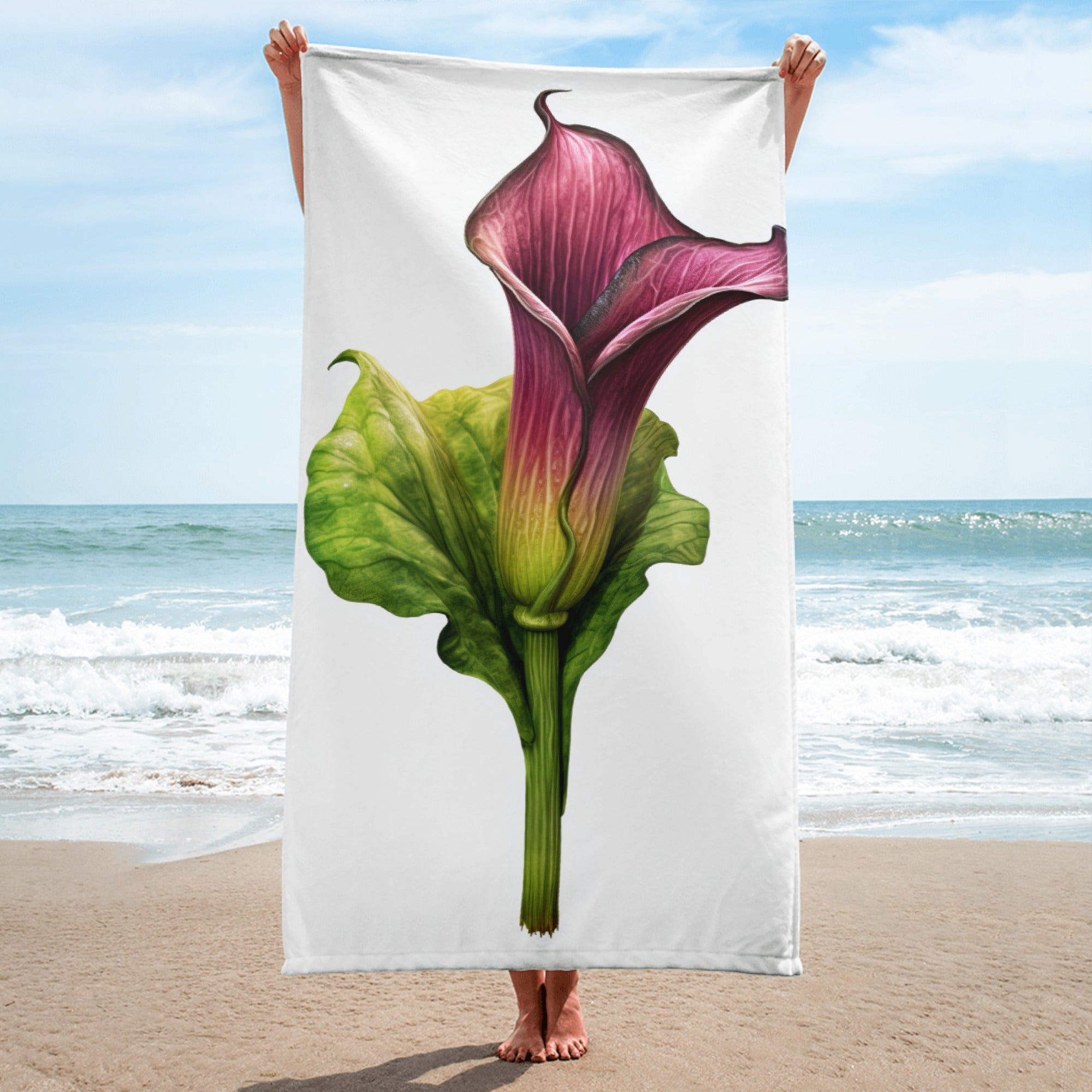 Dragon Arum Flower Beach Towel by Visual Verse - Image 1