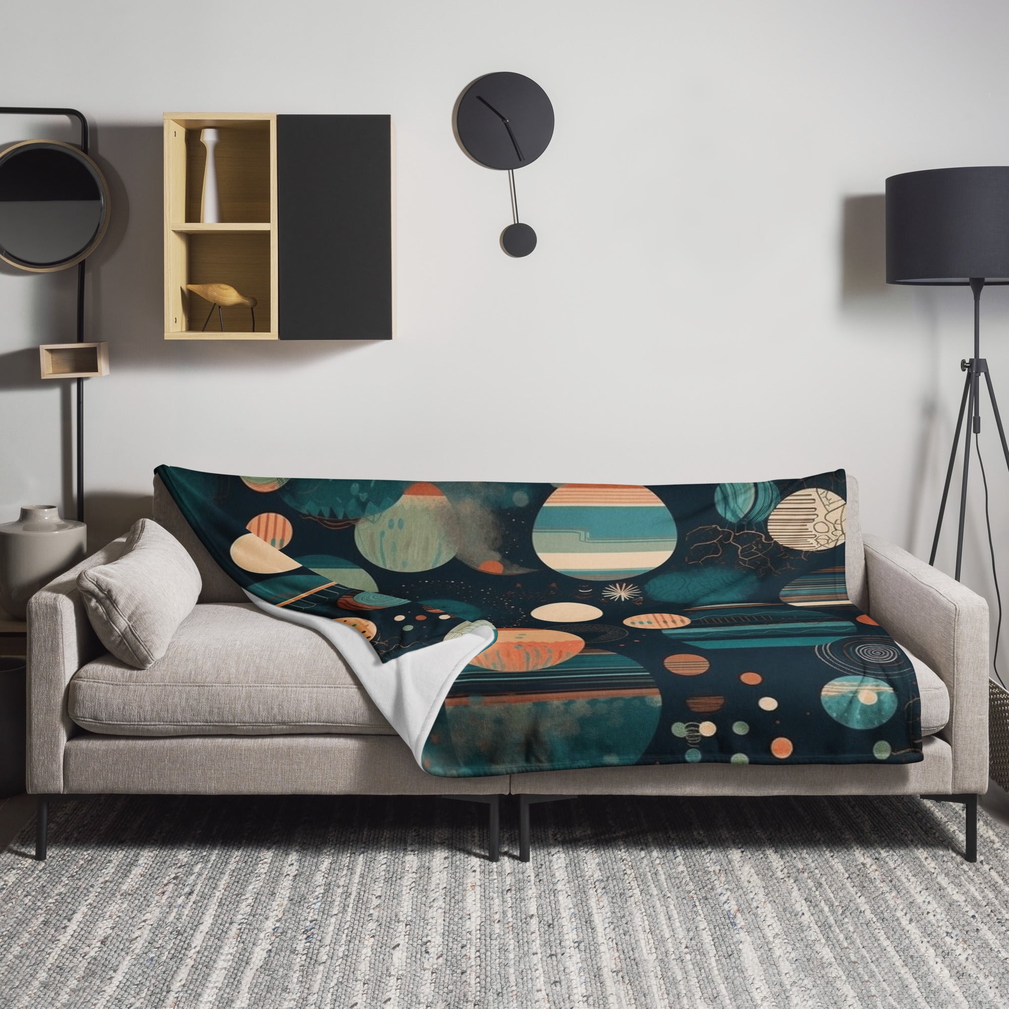 Dreamy Planetary Moons Blanket by Visual Verse - Image 1