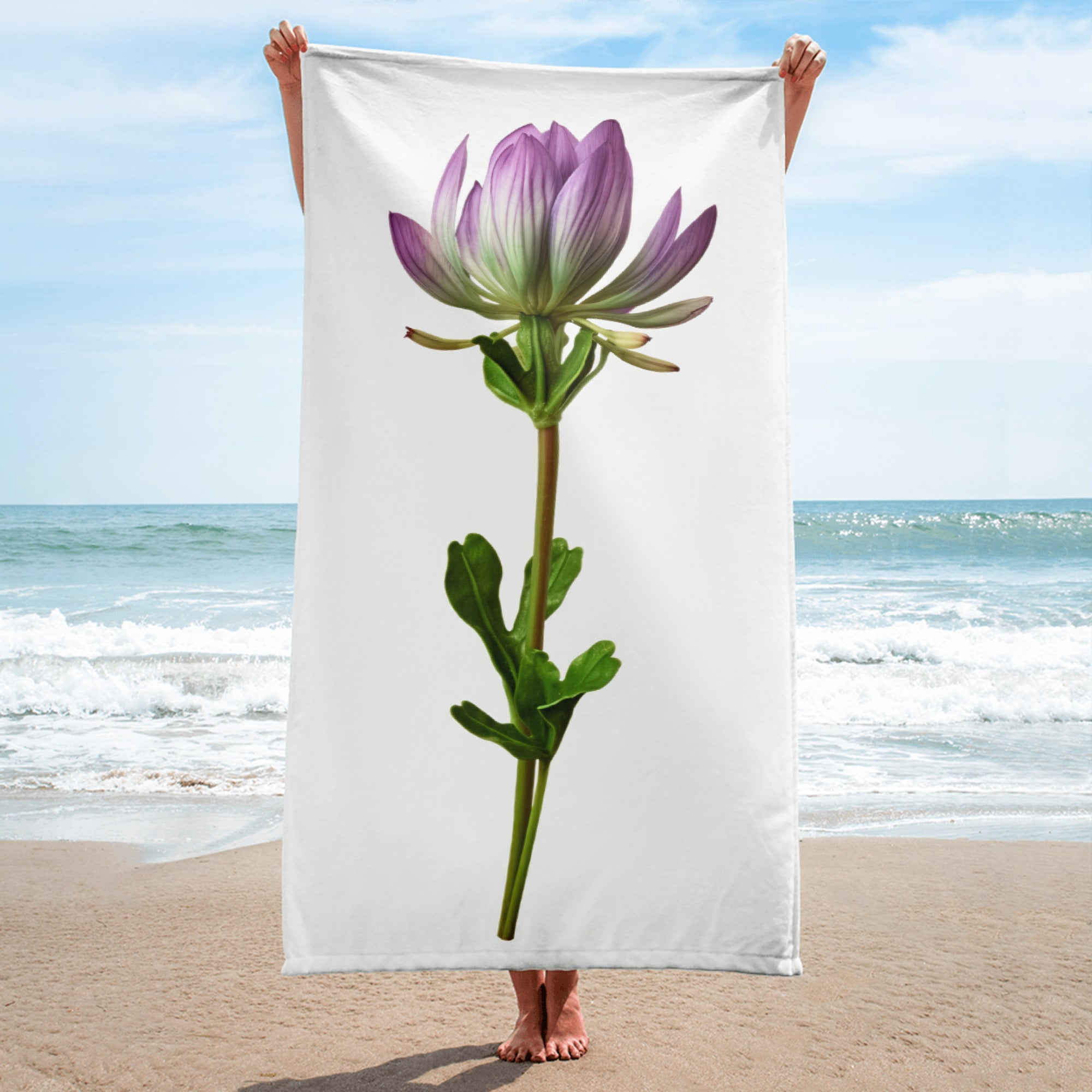 Drumstick Flower Beach Towel by Visual Verse - Image 1