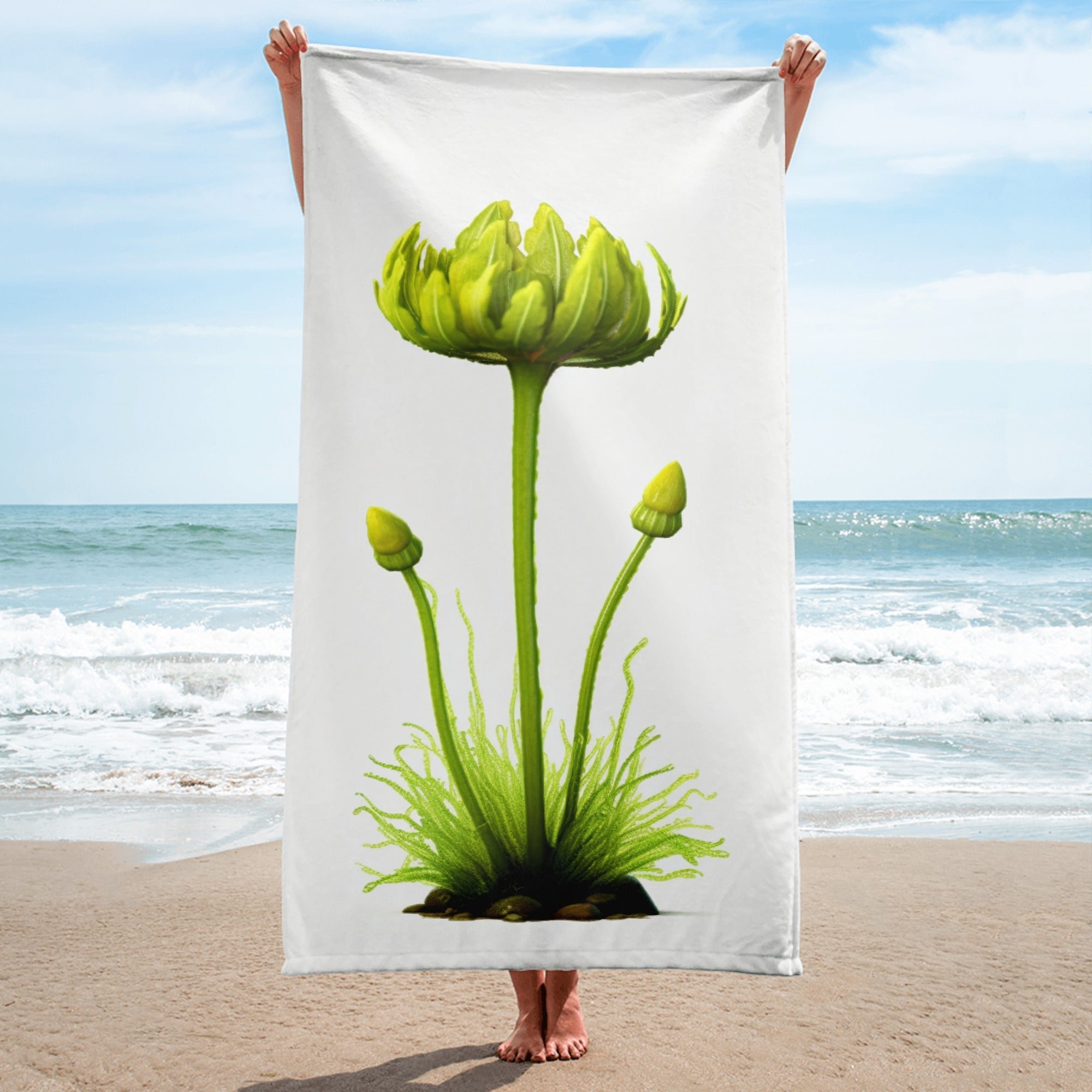 Duckweed Flower Beach Towel by Visual Verse - Image 1