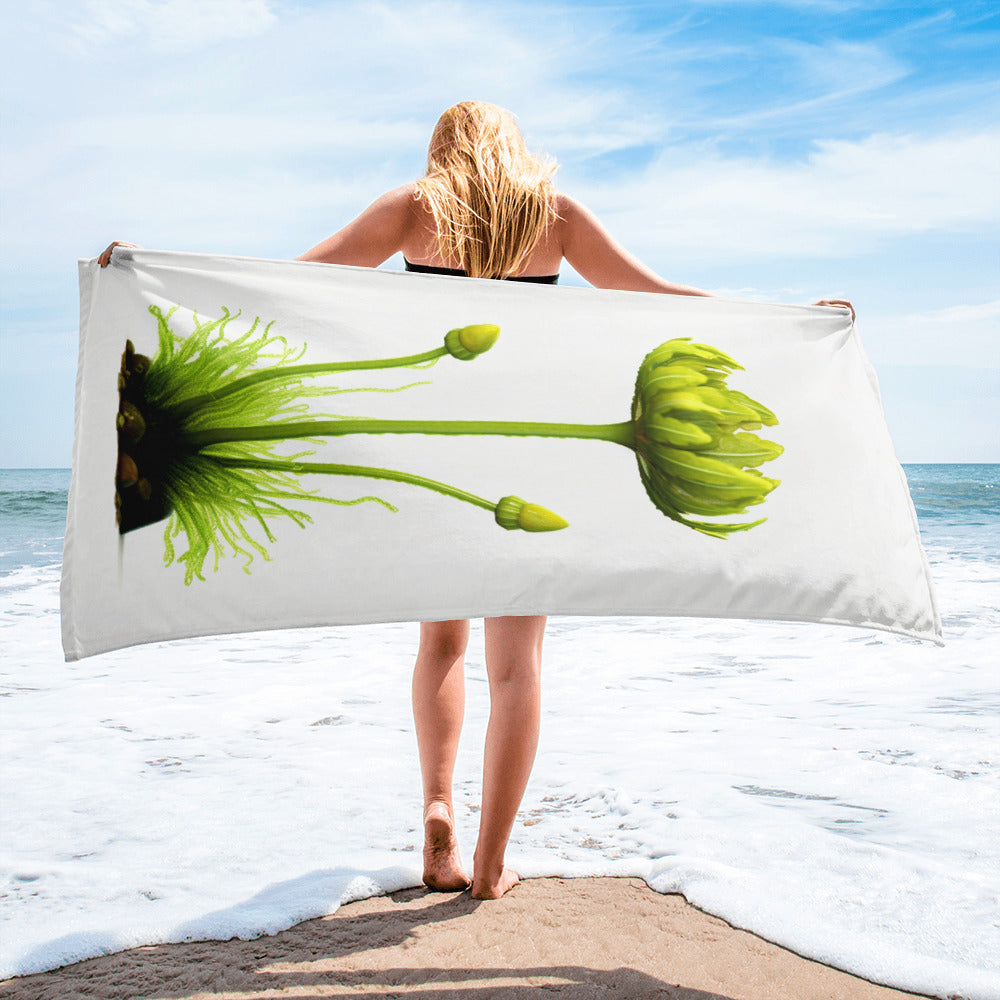 Duckweed Flower Beach Towel by Visual Verse - Image 2