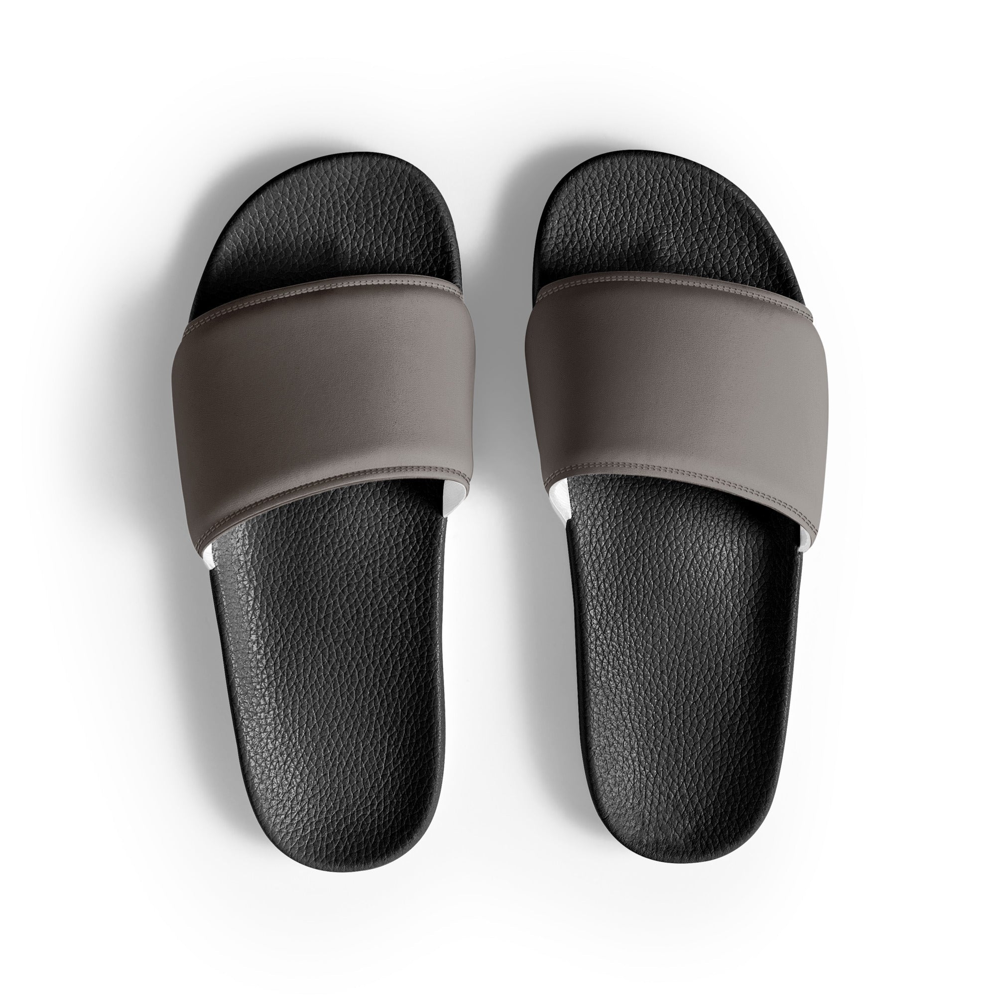 Dull Gray Color Men's Slides by Visual Verse - Image 1