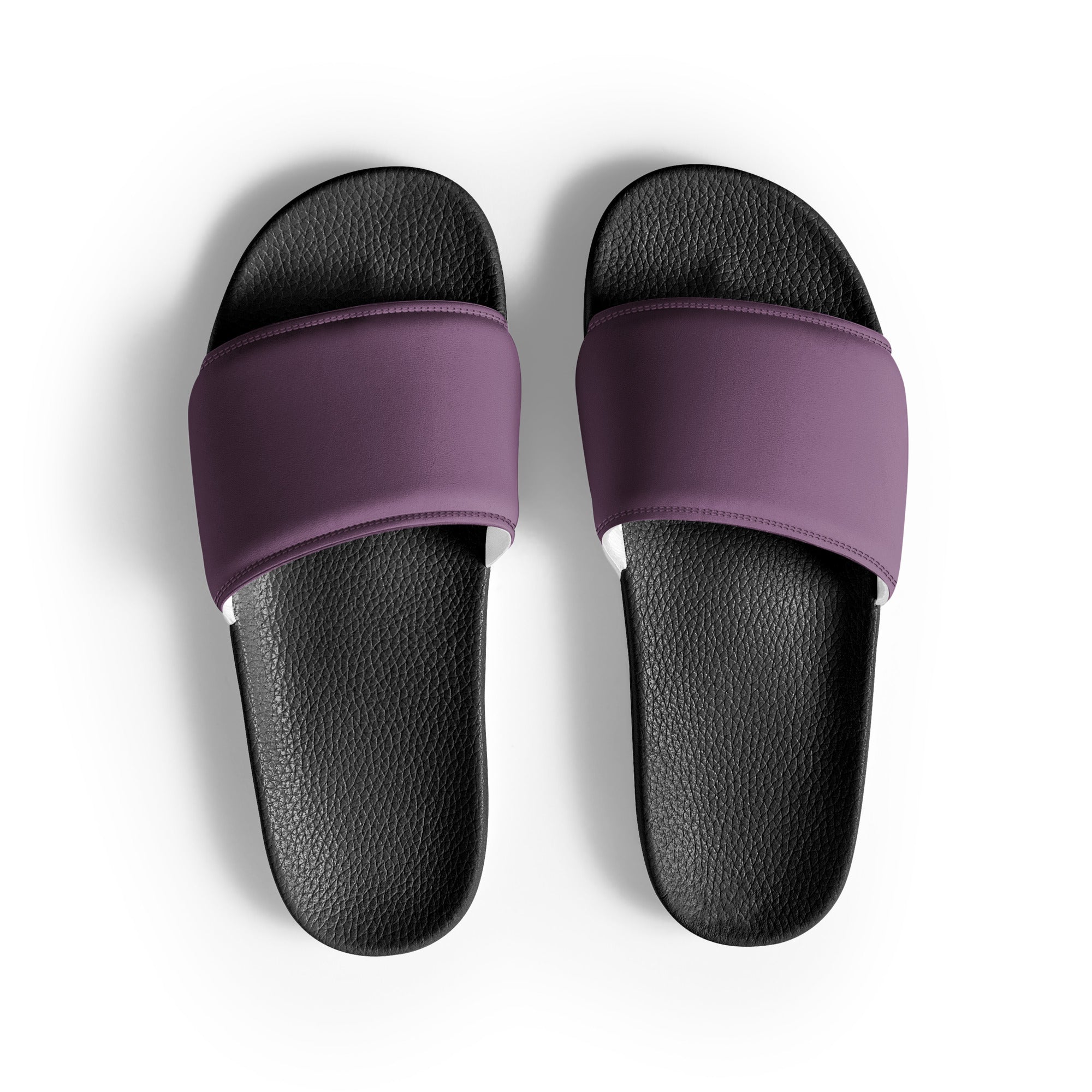 Dull Purple Color Men's Slides by Visual Verse - Image 1