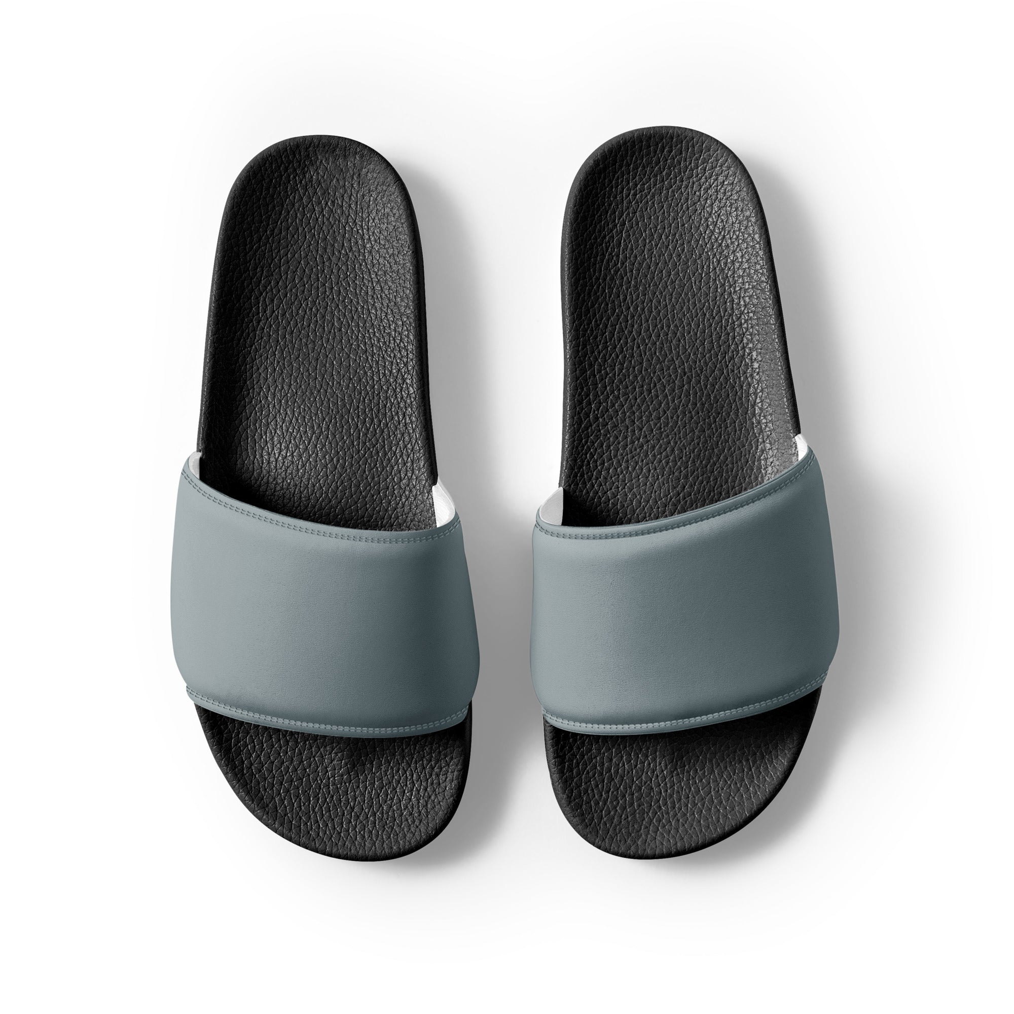 Dusted Blue Color Men's Slides by Visual Verse - Image 2