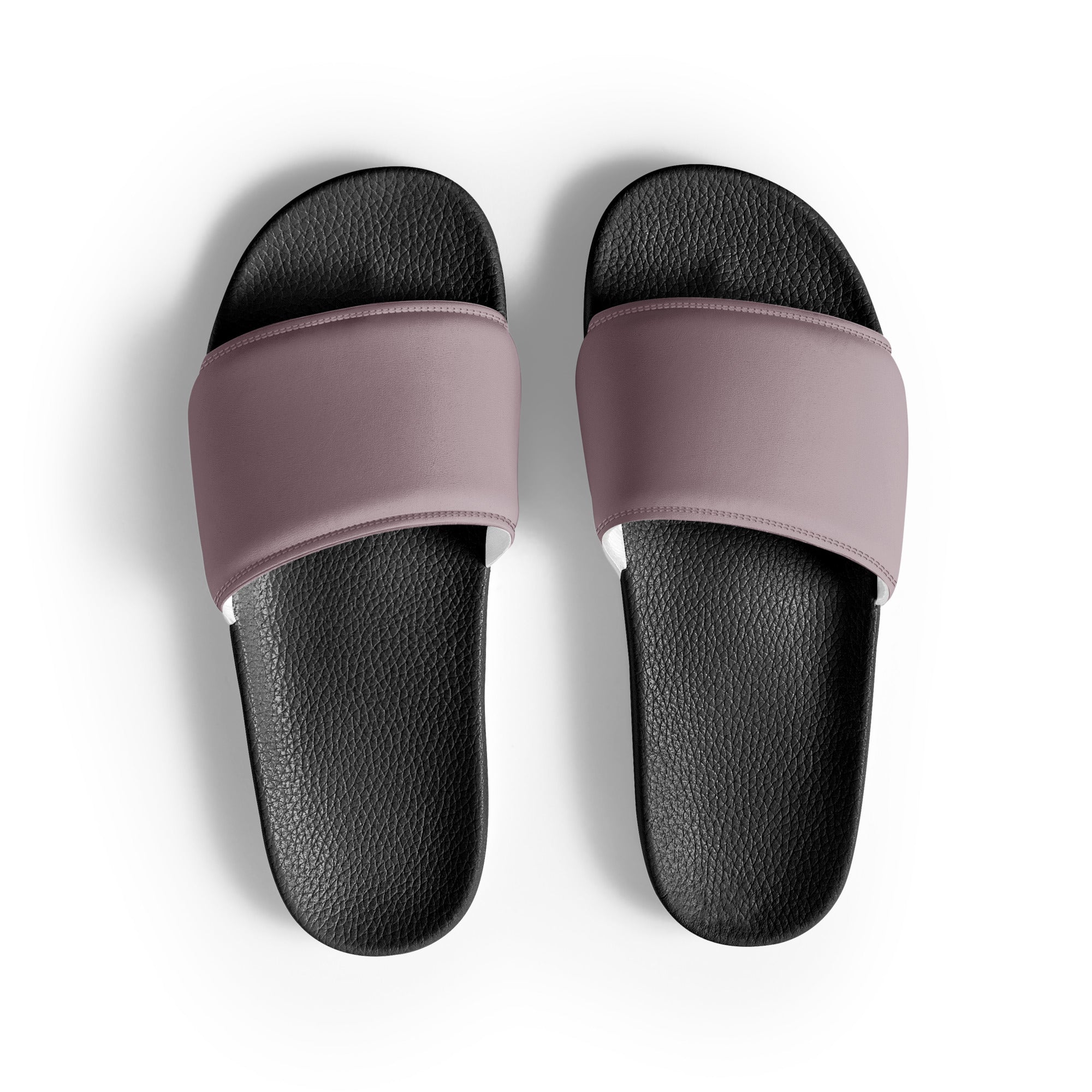 Dusty Gray Color Men's Slides by Visual Verse - Image 1