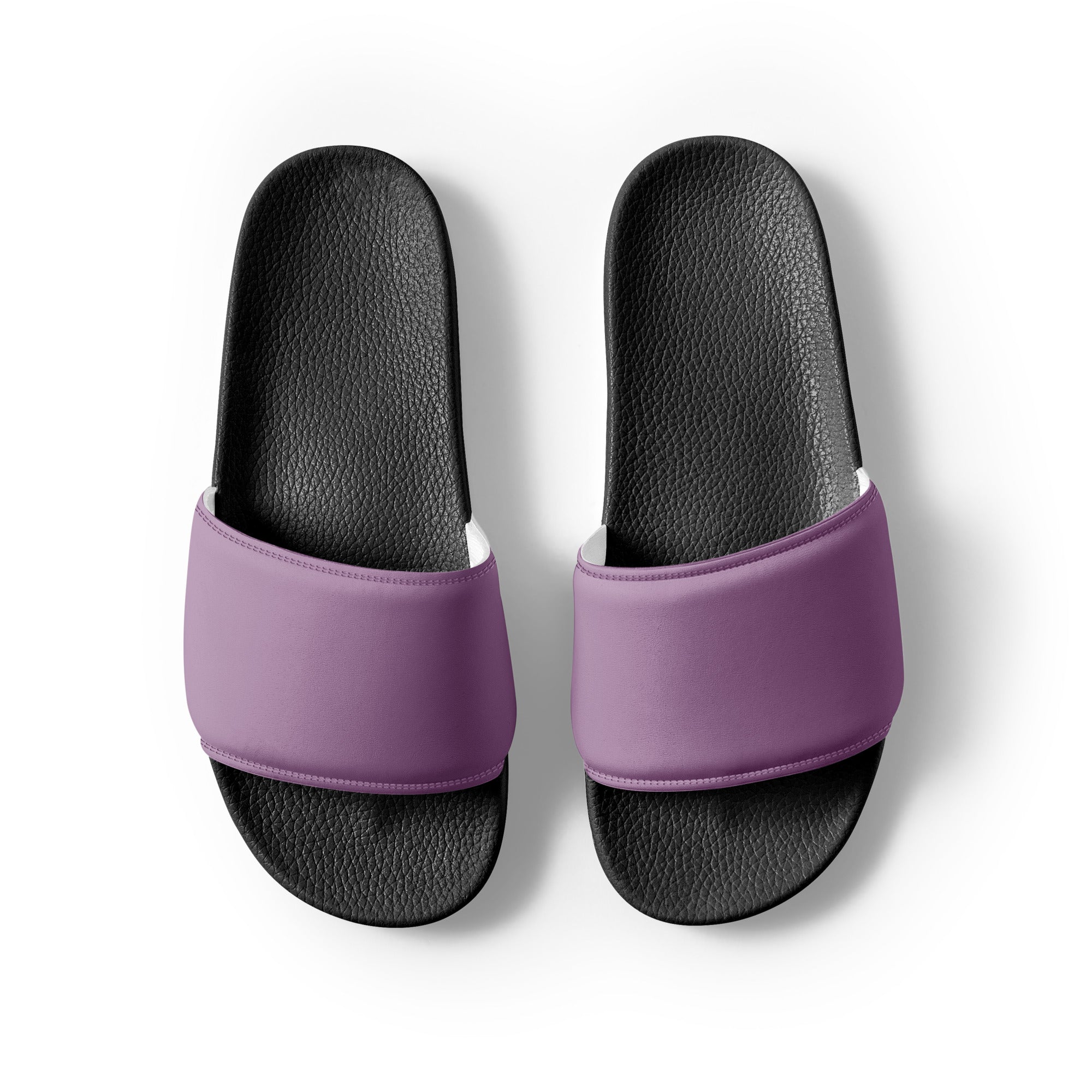 Dusty Lavender Color Men's Slides by Visual Verse - Image 2