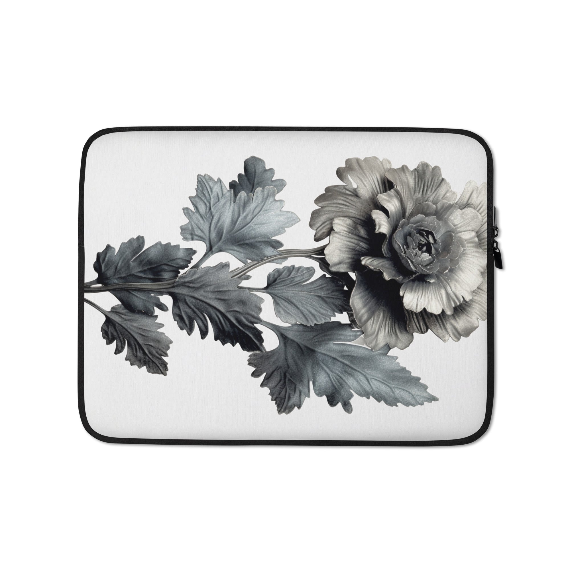 Dusty Miller Flower Laptop Sleeve by Visual Verse - Image 2