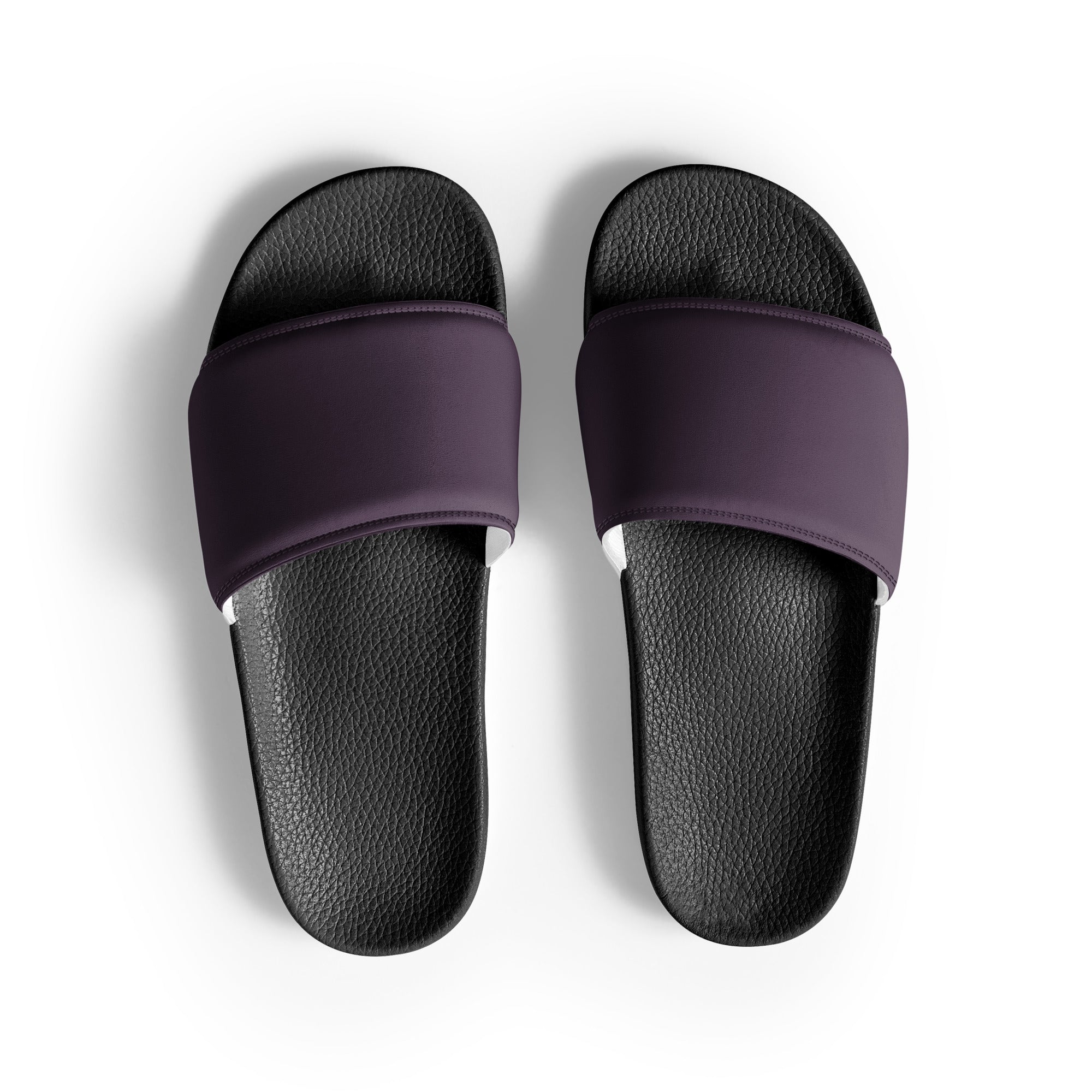 Eggplant Color Men's Slides by Visual Verse - Image 1