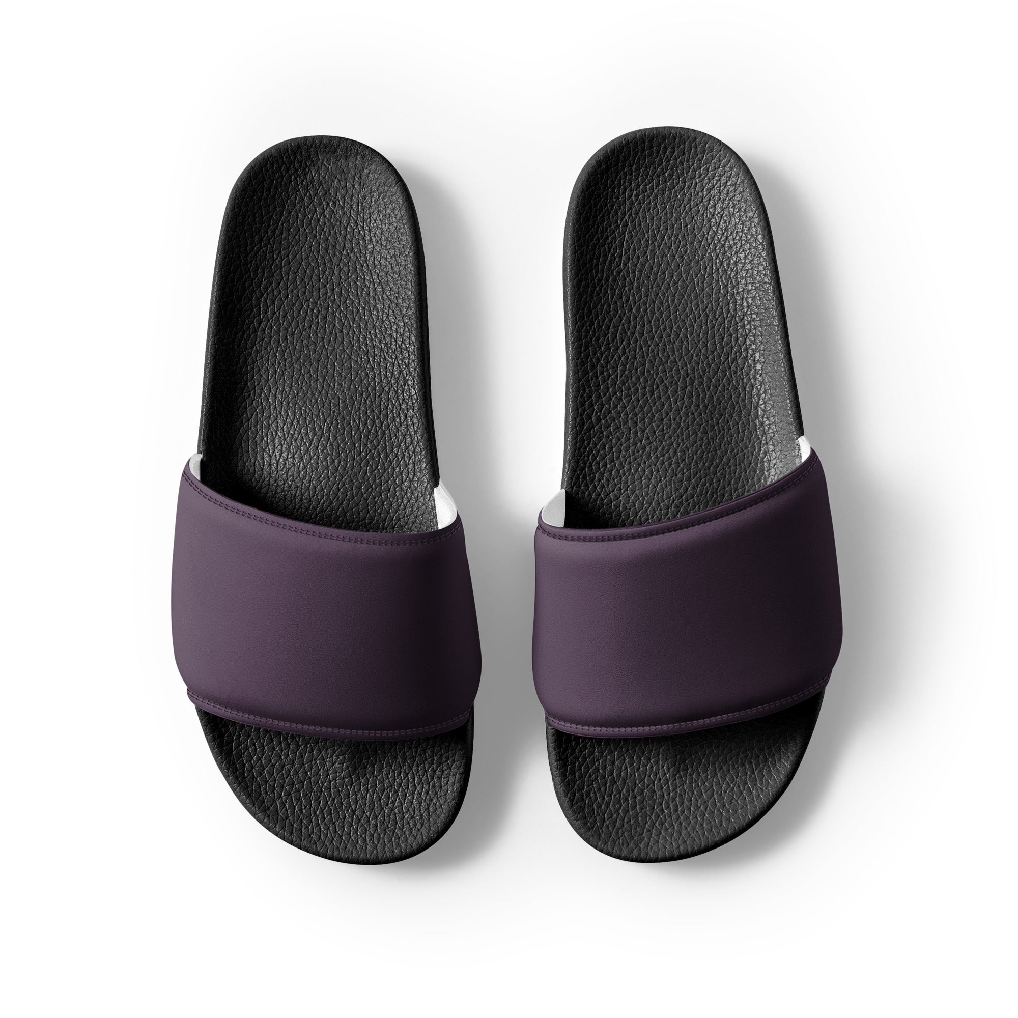 Eggplant Color Men's Slides by Visual Verse - Image 2