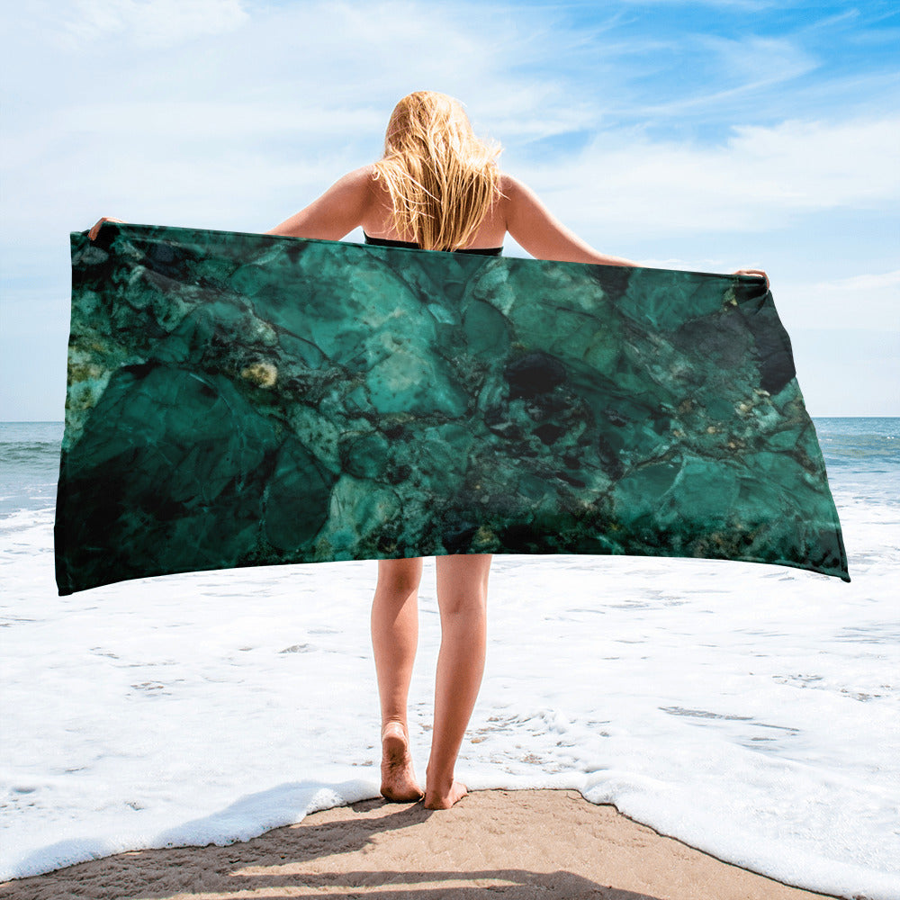 Emerald Pearl Beach Towel by Visual Verse - Image 2