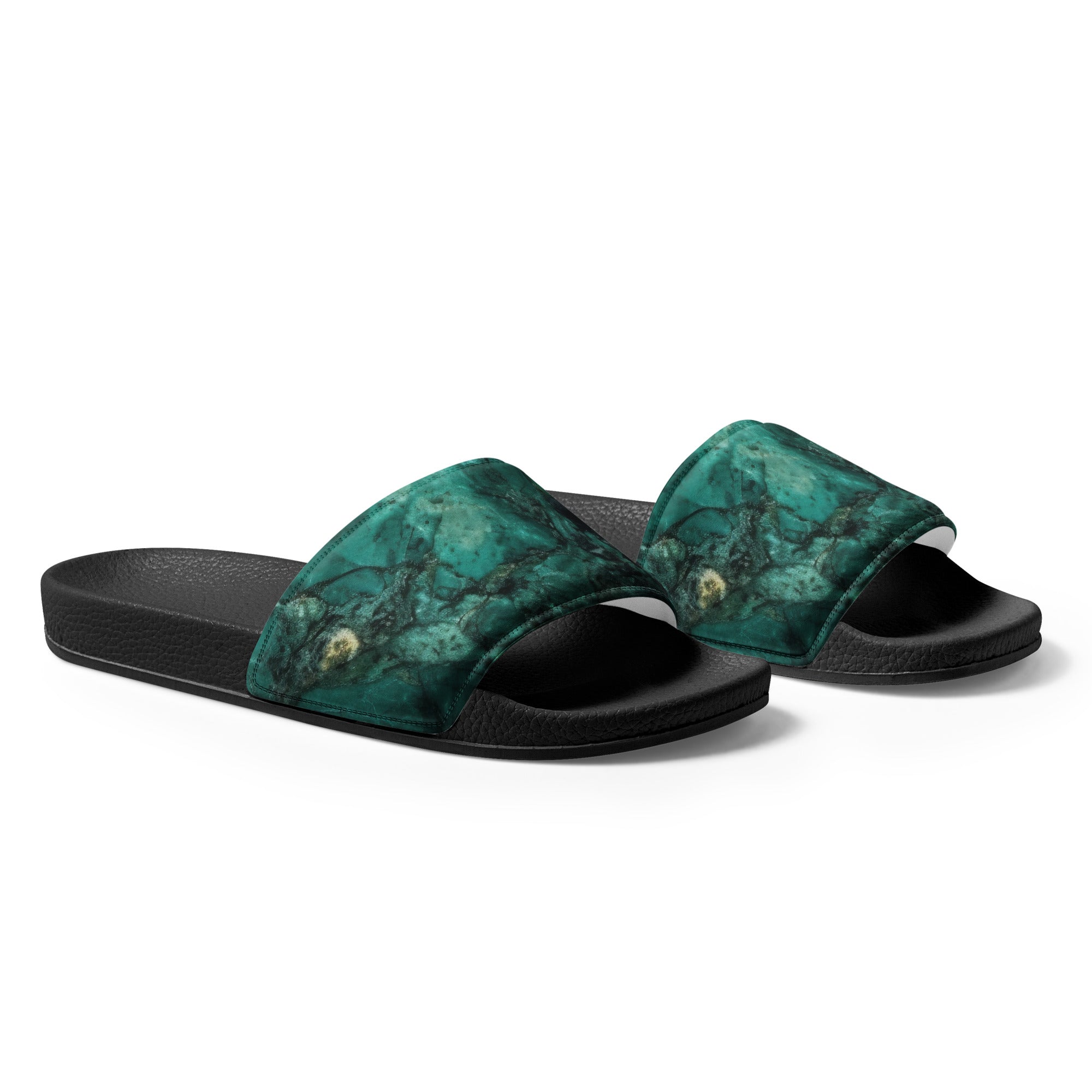 Emerald Pearl Men's Slides by Visual Verse - Image 4