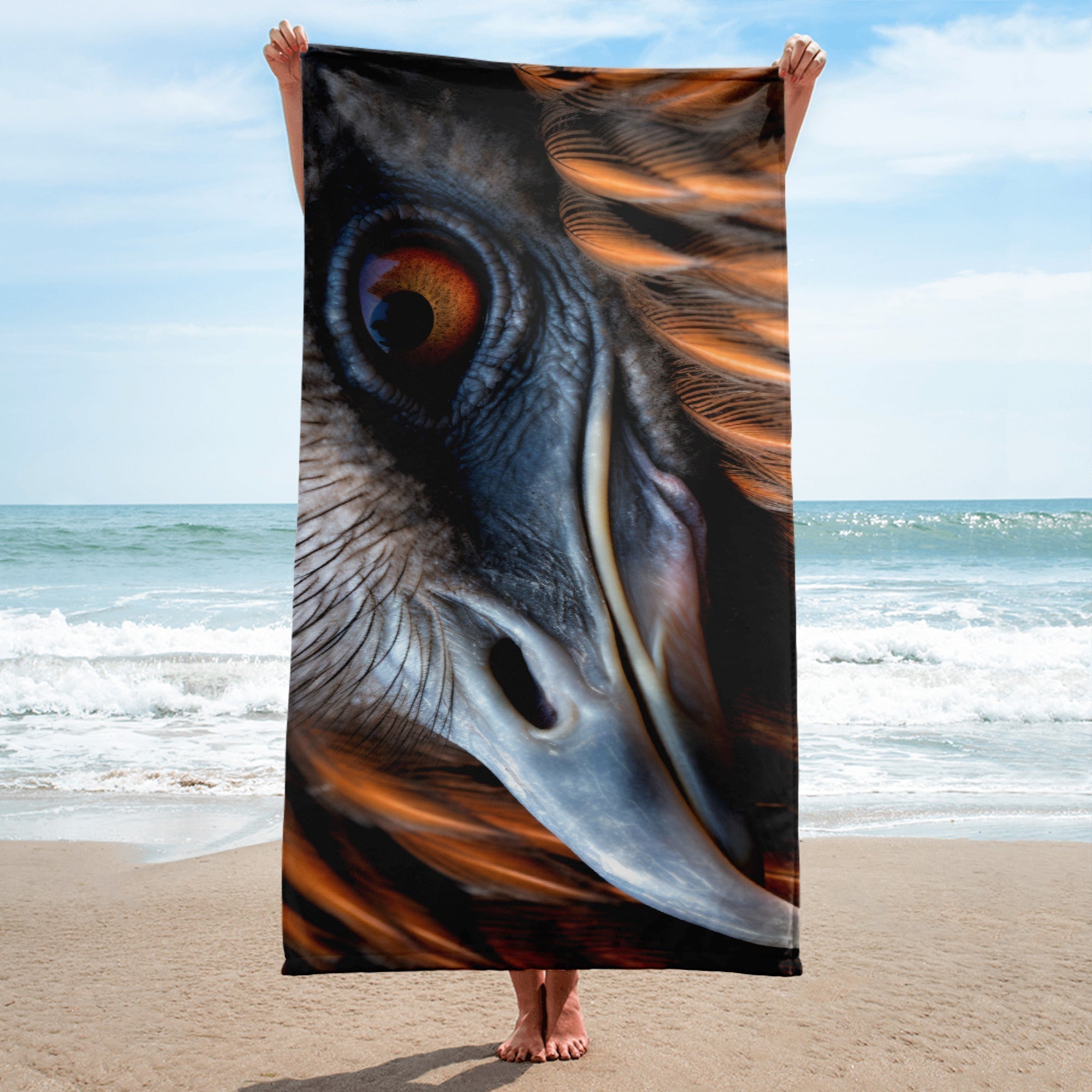 Emu Feather Beach Towel by Visual Verse - Image 1